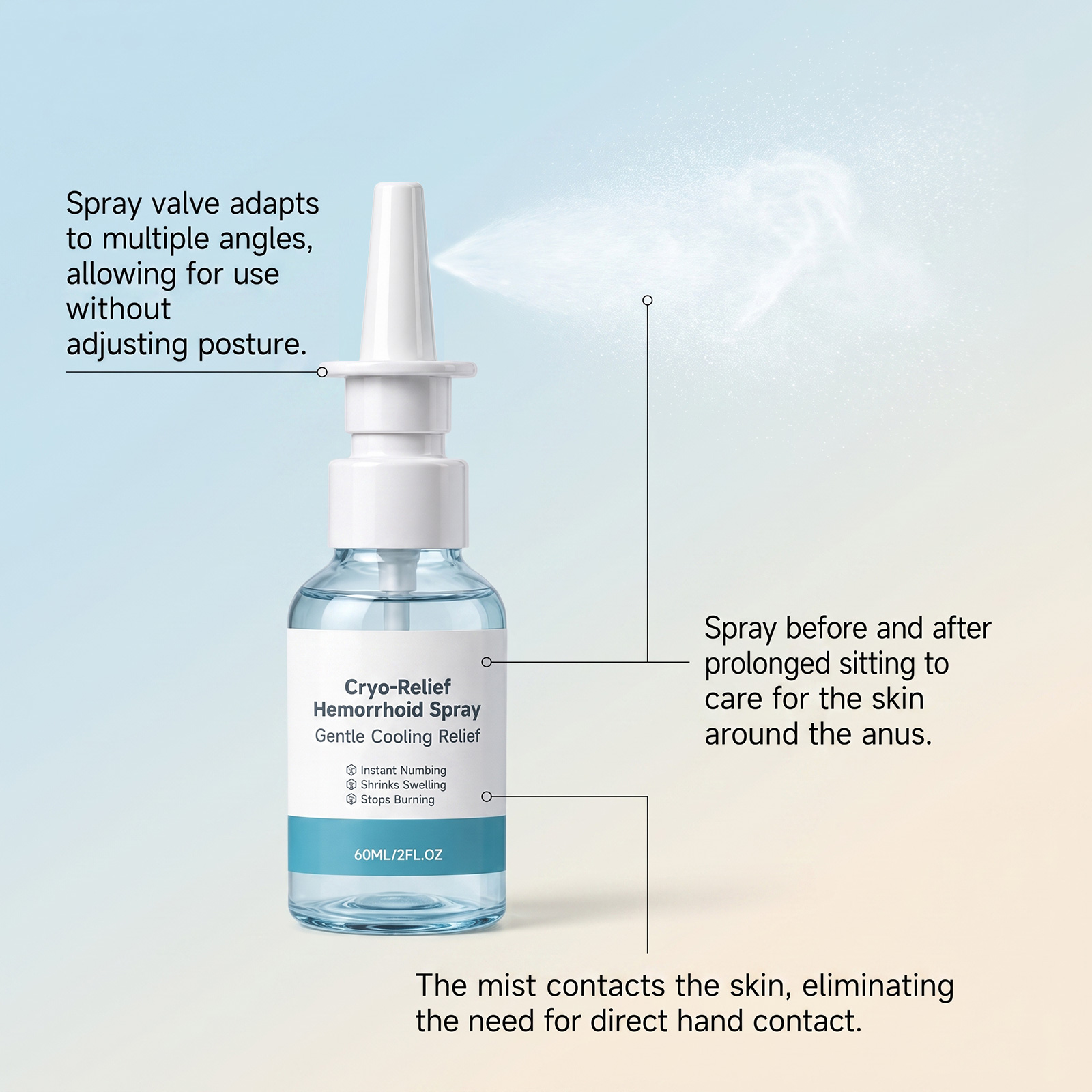 Cooling Comfort Spray Light Texture Mild Care Soft Skin Hydrating Moisturizing Body Daily Care