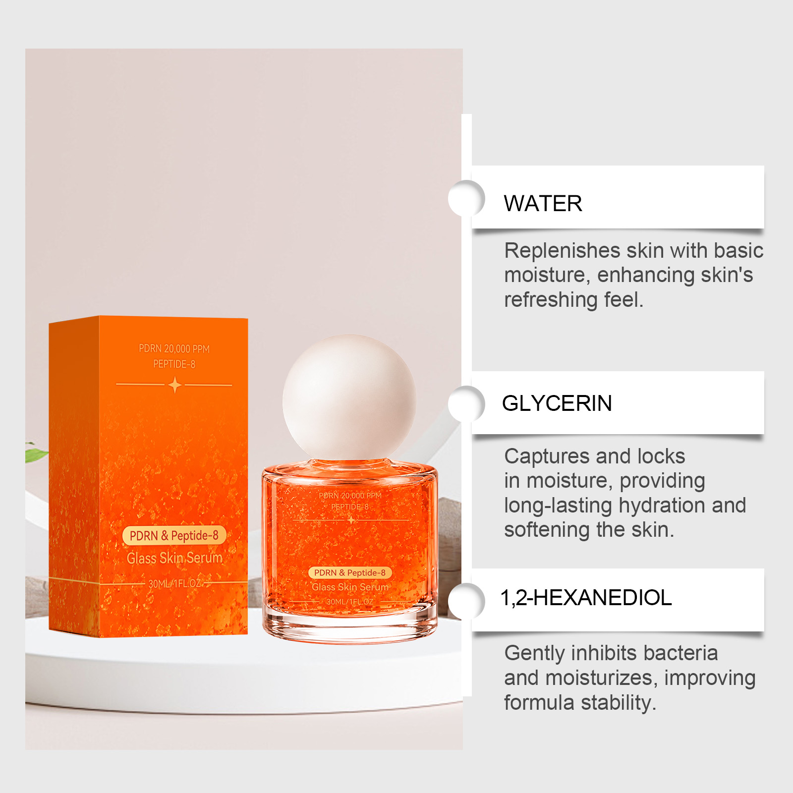 Facial Radiance Essence Liquid Hydrating Moisturizing Smooth Elastic Tender Hydrous Refreshing Facial Skin