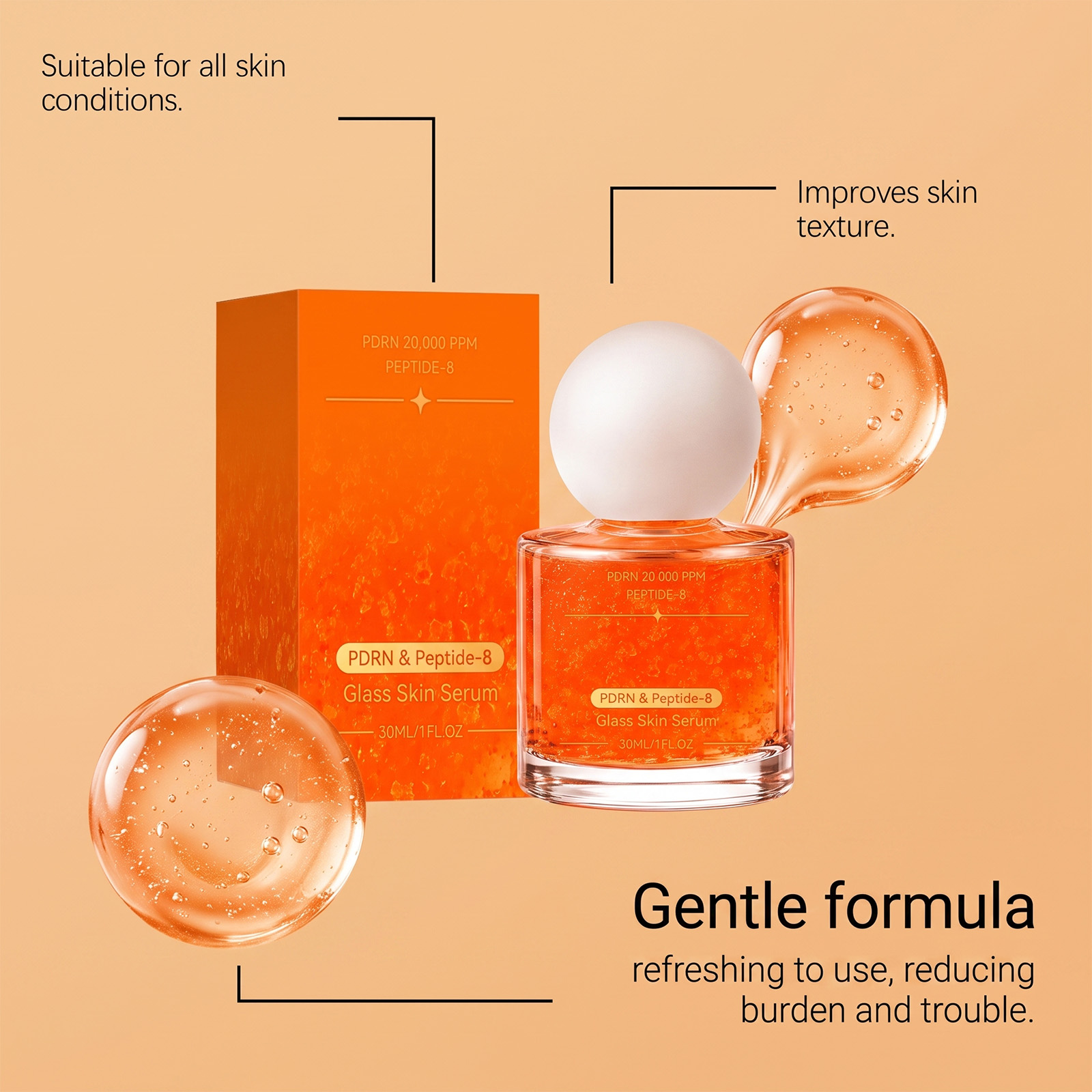 Facial Radiance Essence Liquid Hydrating Moisturizing Smooth Elastic Tender Hydrous Refreshing Facial Skin