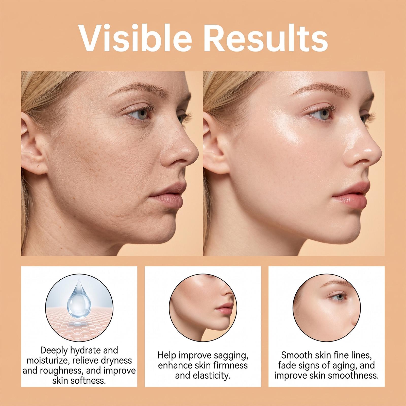 Facial Radiance Essence Liquid Hydrating Moisturizing Smooth Elastic Tender Hydrous Refreshing Facial Skin