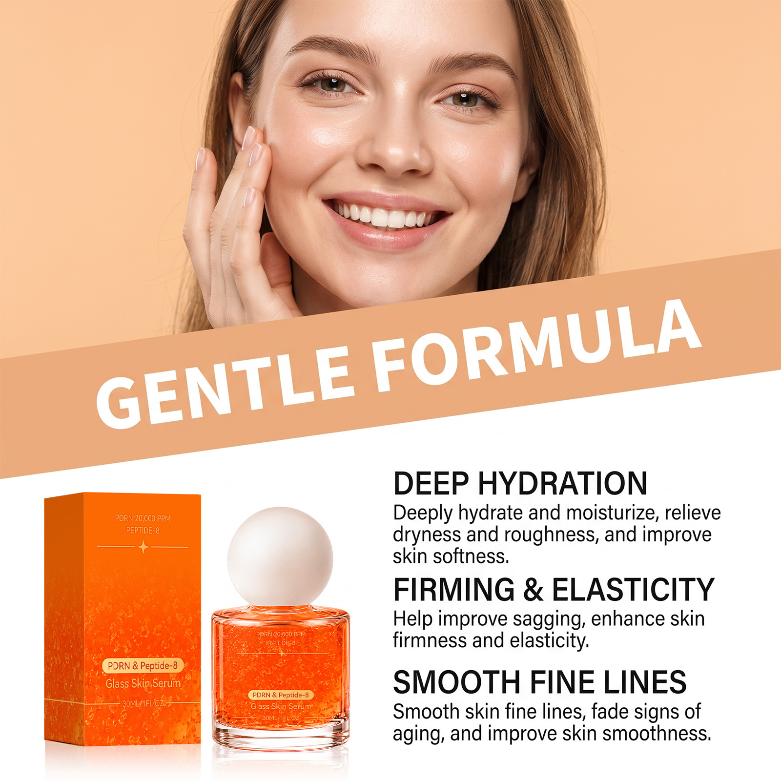 Facial Radiance Essence Liquid Hydrating Moisturizing Smooth Elastic Tender Hydrous Refreshing Facial Skin