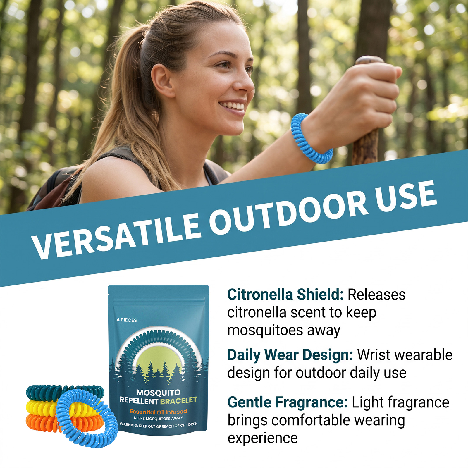 Mosquito Repellent Bracelet Mild Portable Light Match Shade Universal Home Outdoor Kid Adult
