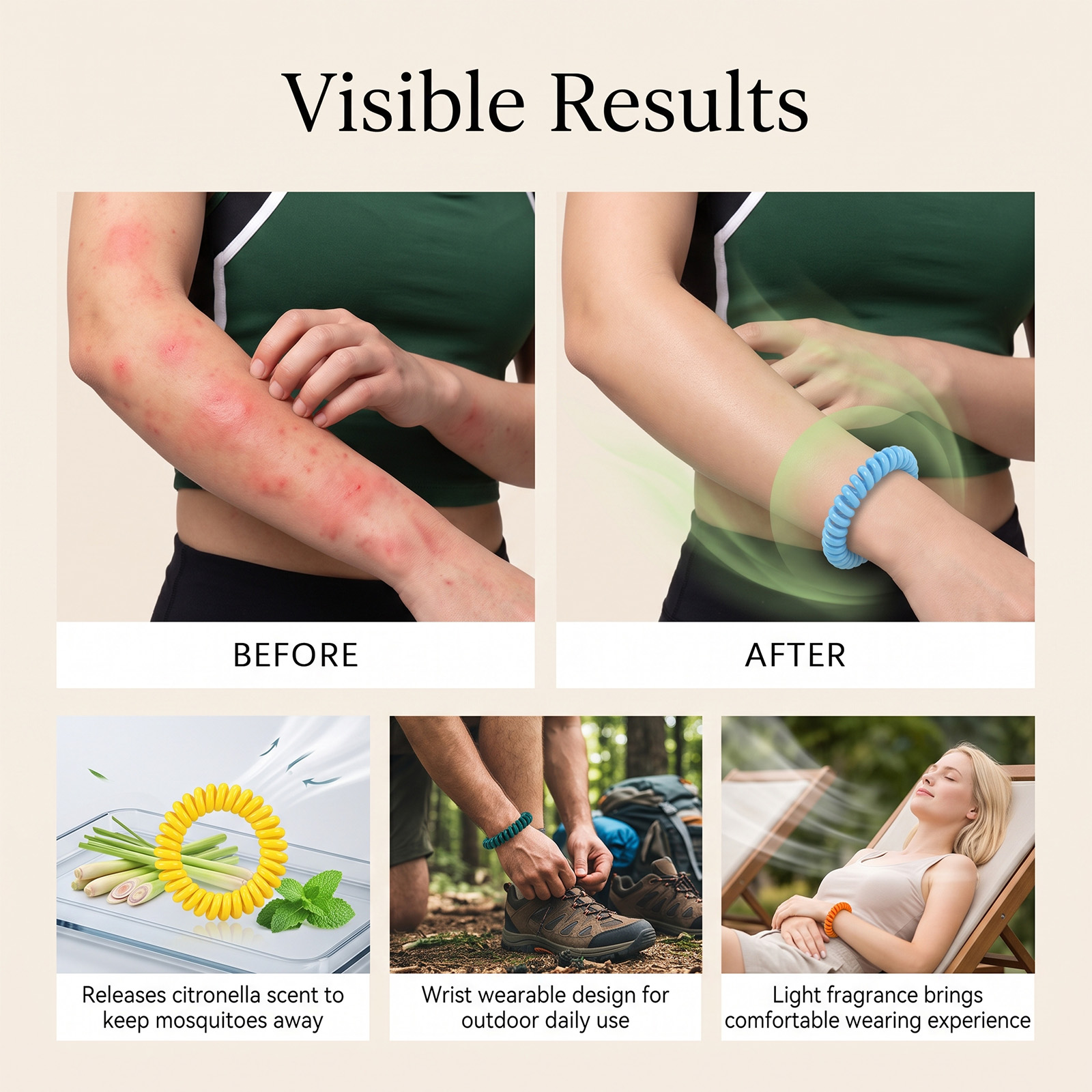 Mosquito Repellent Bracelet Mild Portable Light Match Shade Universal Home Outdoor Kid Adult