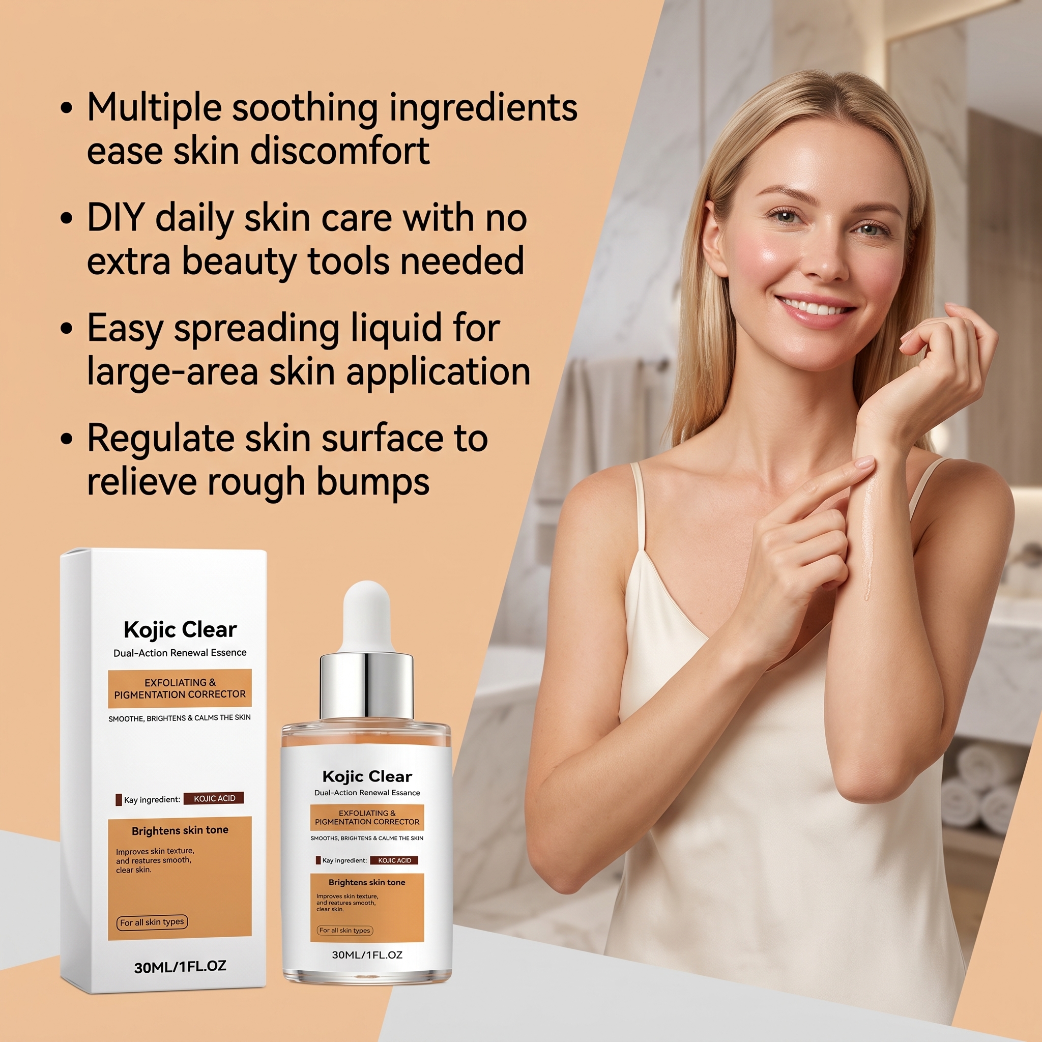 Dual Effect Skin Renewal Essence Moisturizing Mild Hydrating Soft Delicate Refreshing Daily Care Facial Skin Treatment