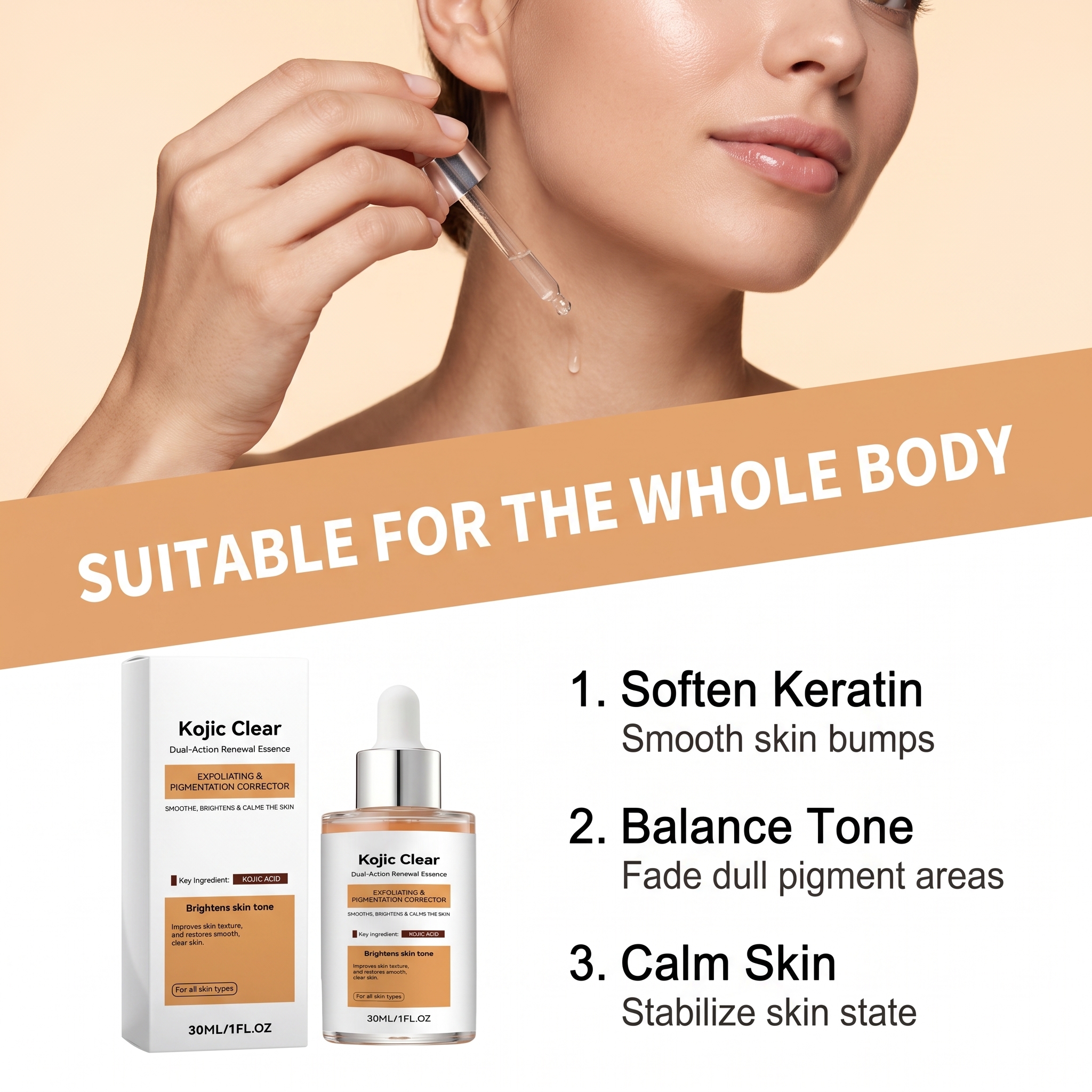 Dual Effect Skin Renewal Essence Moisturizing Mild Hydrating Soft Delicate Refreshing Daily Care Facial Skin Treatment