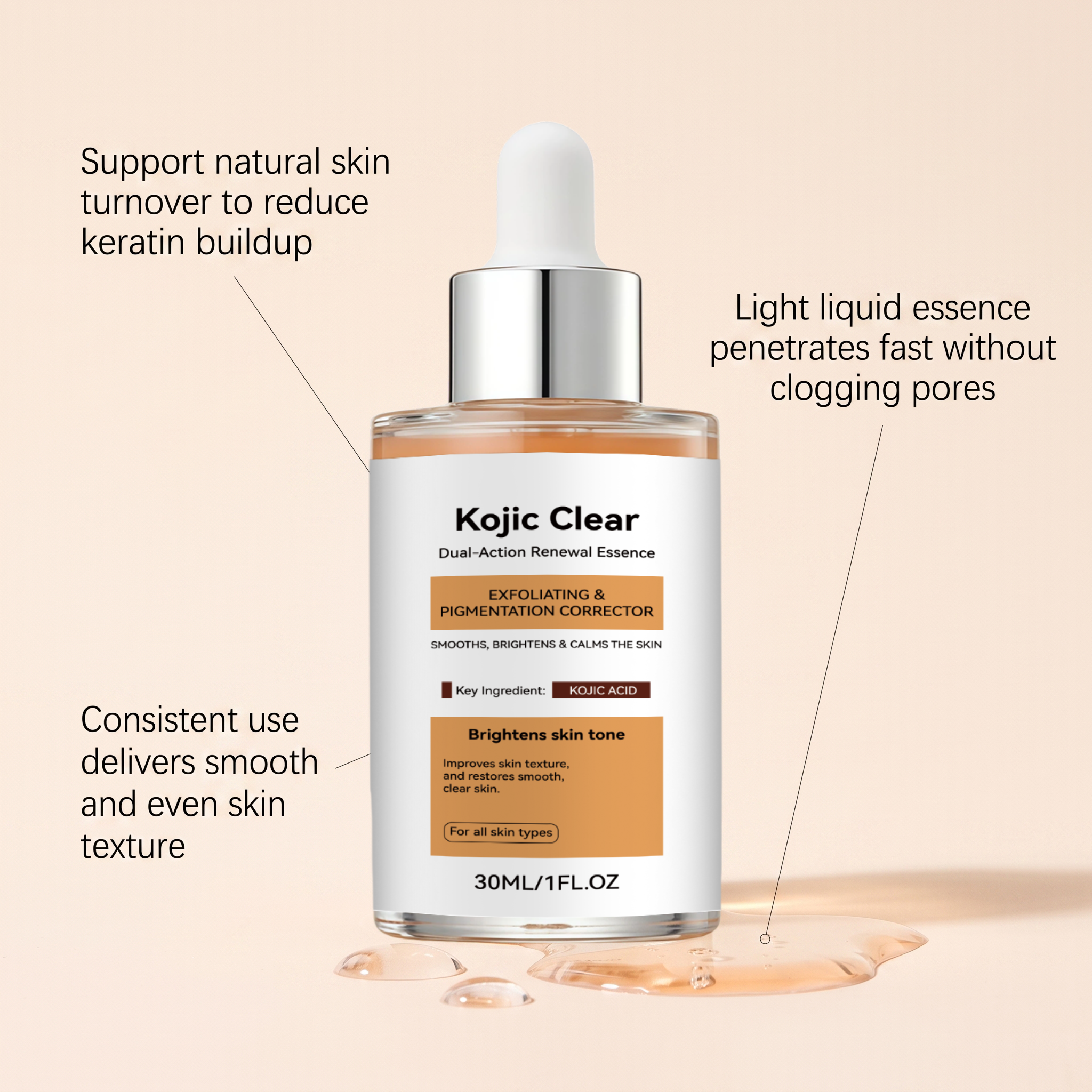 Dual Effect Skin Renewal Essence Moisturizing Mild Hydrating Soft Delicate Refreshing Daily Care Facial Skin Treatment