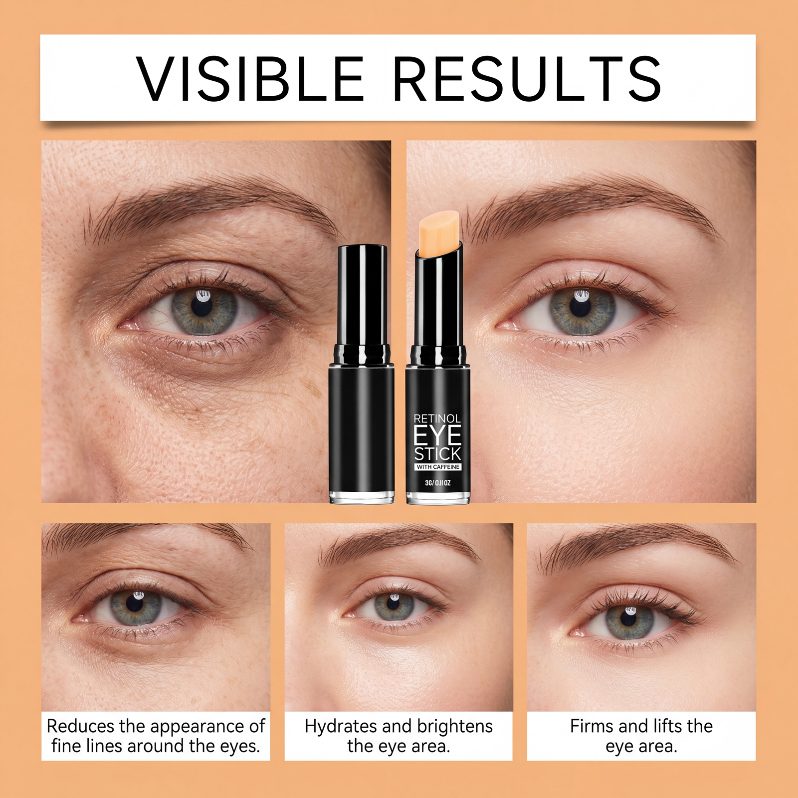 Brightening Eye Cream Stick Mild Hydrating Nourishing Soft Elastic Lightweight Daily Periorbital Skin Eye Care