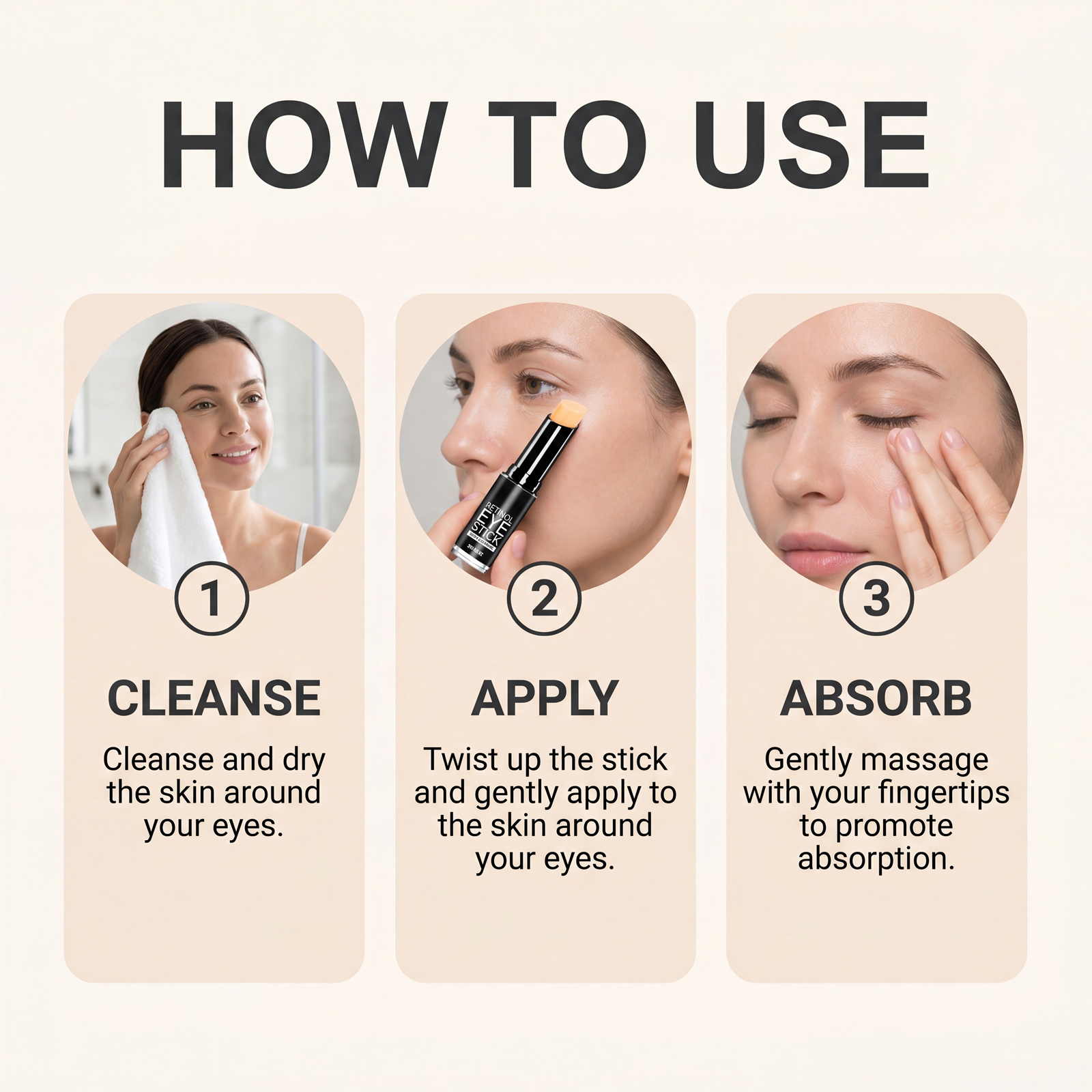Brightening Eye Cream Stick Mild Hydrating Nourishing Soft Elastic Lightweight Daily Periorbital Skin Eye Care