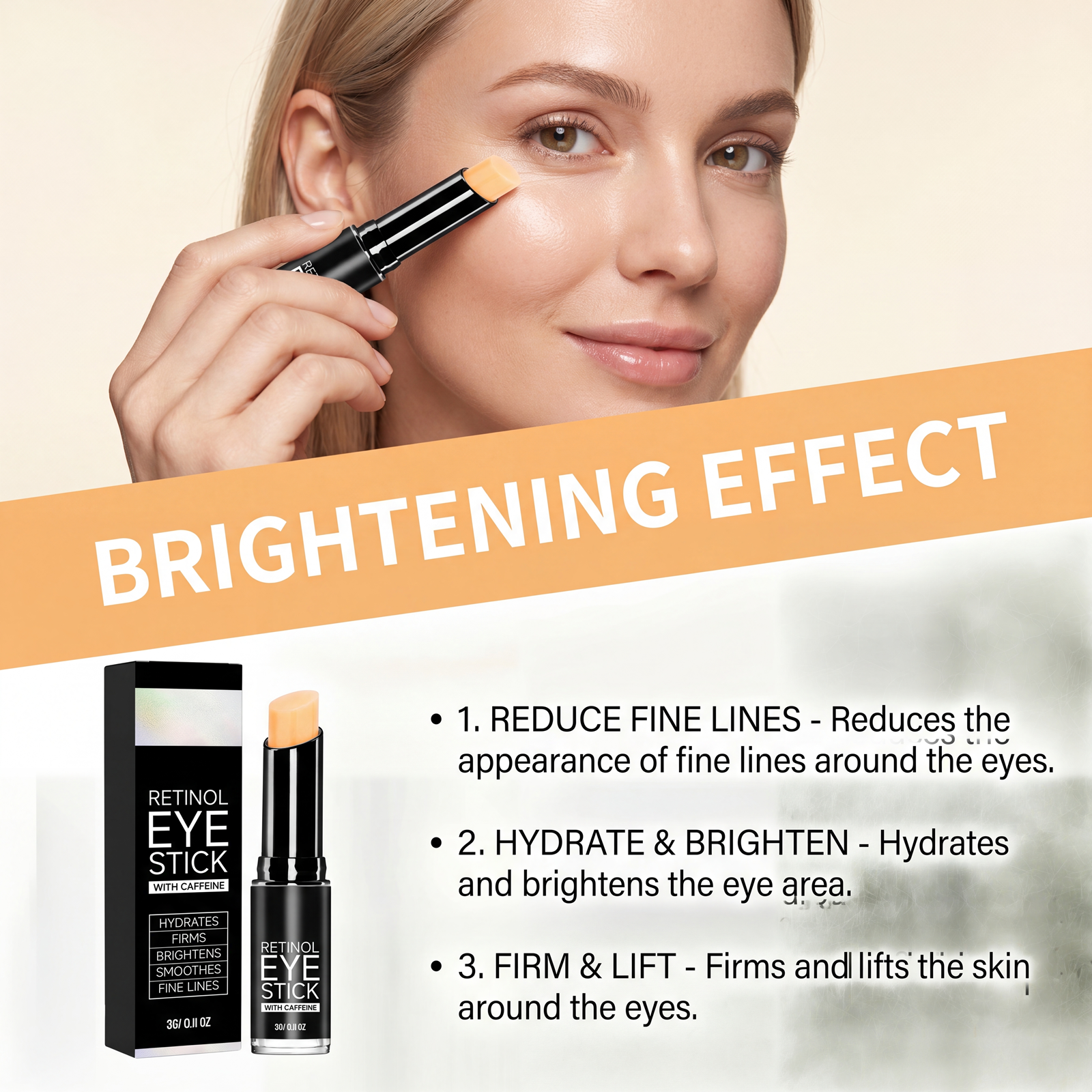 Brightening Eye Cream Stick Mild Hydrating Nourishing Soft Elastic Lightweight Daily Periorbital Skin Eye Care