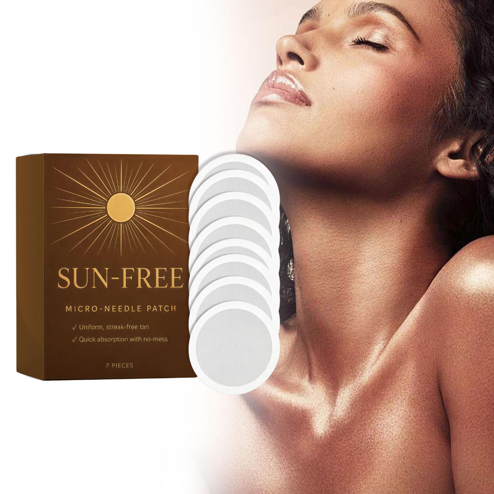 Self Tanning Micro Needle Patch Gentle Skin Safe For Face Neck Body Daily Home Cosmetic Care Tool
