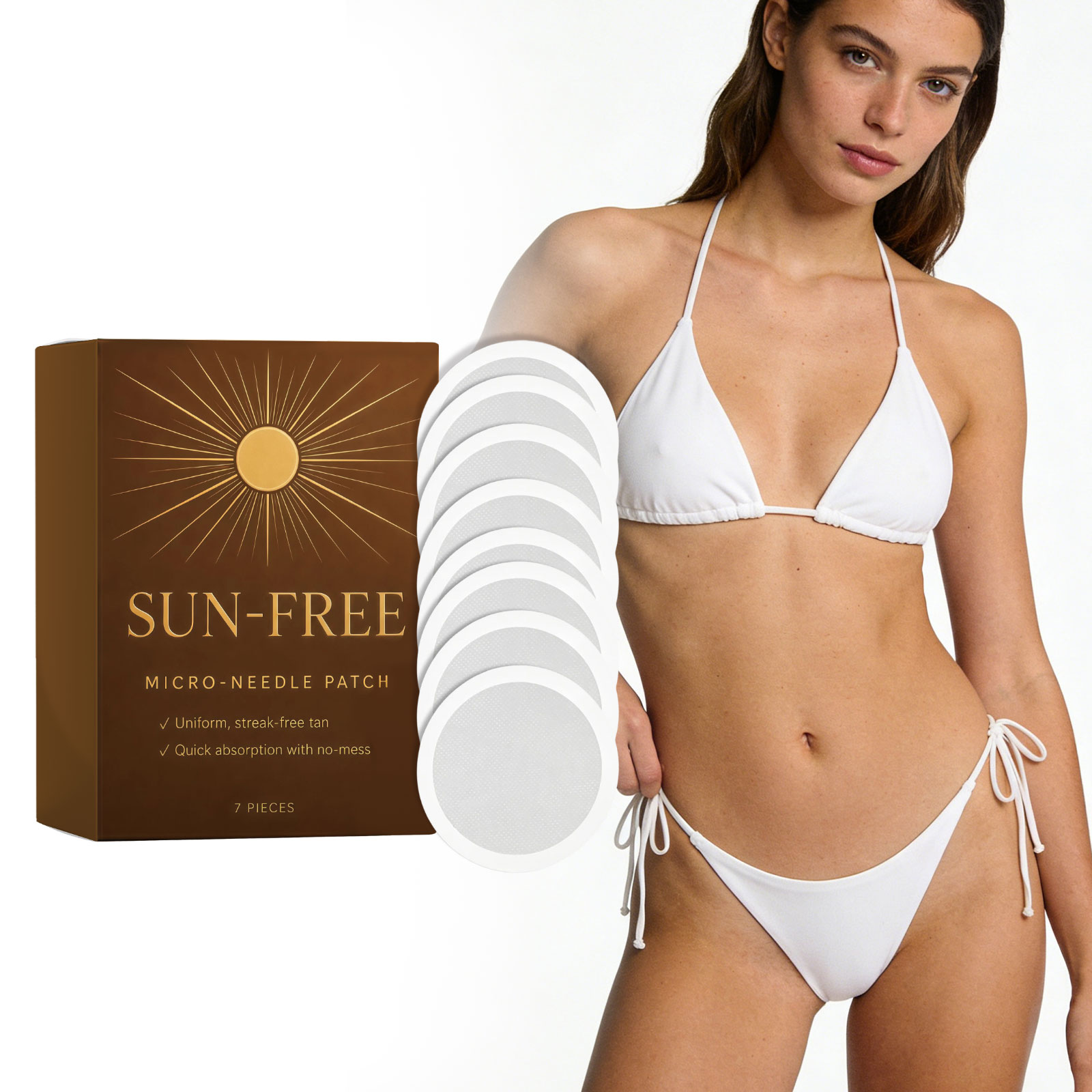 Self Tanning Micro Needle Patch Gentle Skin Safe For Face Neck Body Daily Home Cosmetic Care Tool