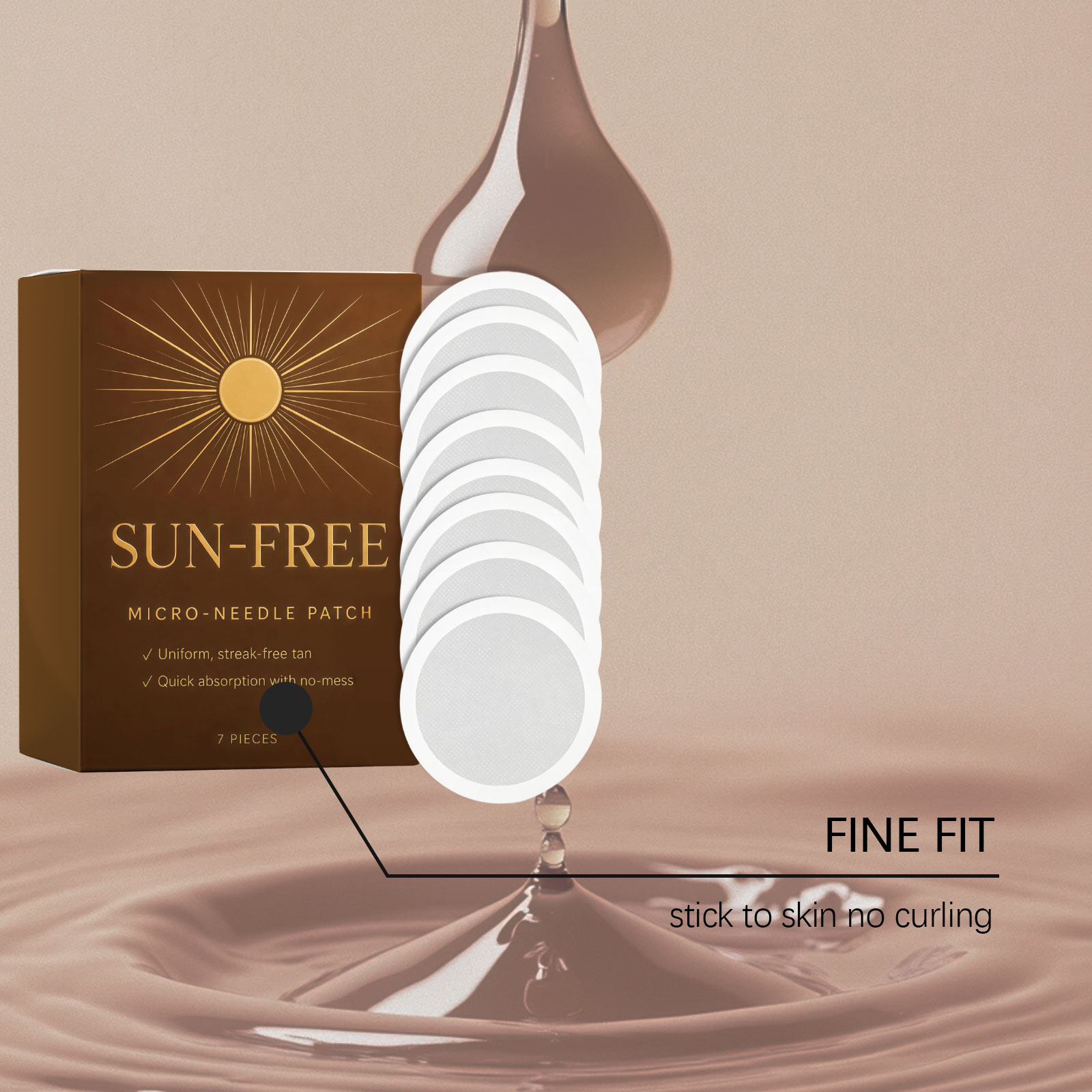 Self Tanning Micro Needle Patch Gentle Skin Safe For Face Neck Body Daily Home Cosmetic Care Tool