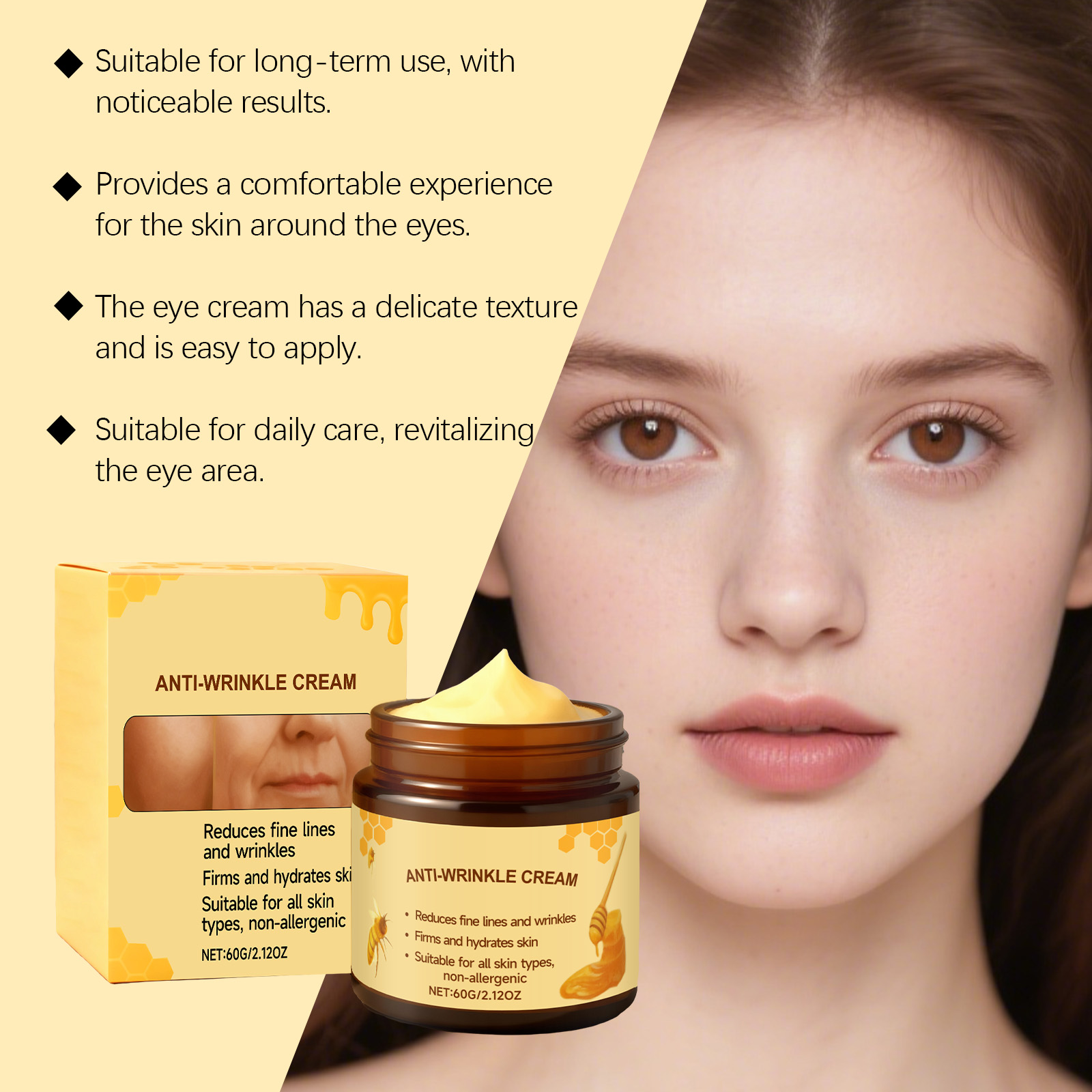 Bright Daily Eye Cream Moisturizing Elastic Soft Refreshing Fast Absorb Eye Skin Care