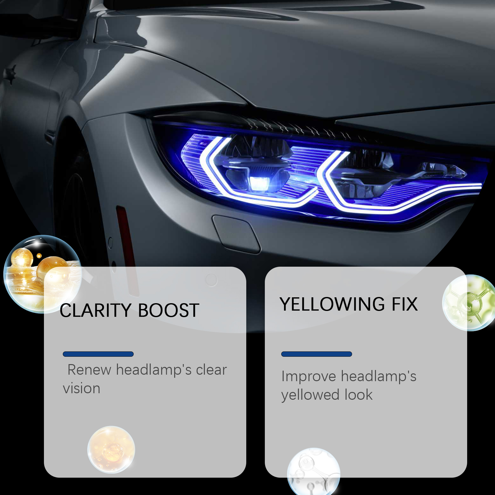 Car Headlight Repair Polishing Kit Boost Clarity Remove Yellowing Strengthen Coating Slow Aging For Auto Lamp