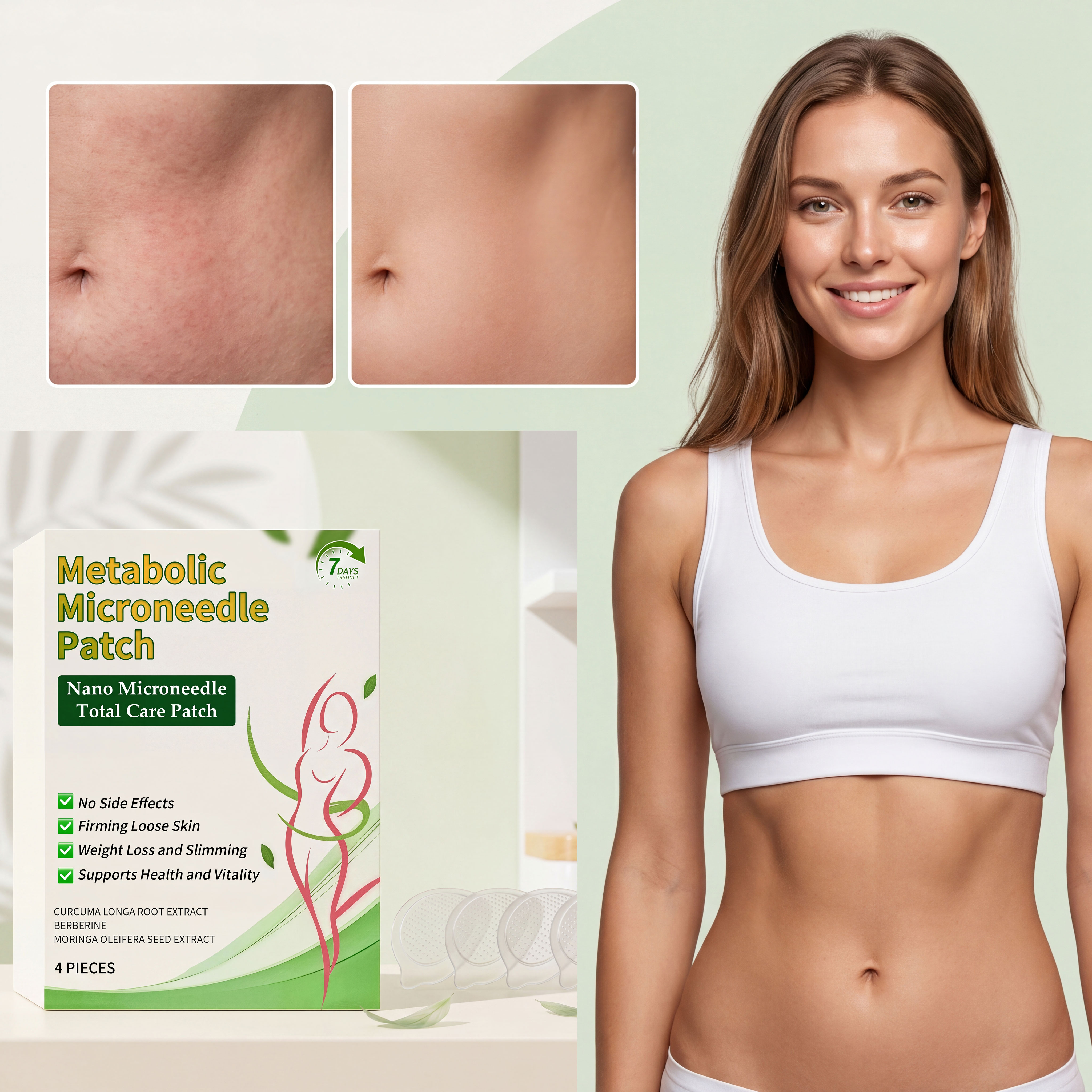 Body Care Patch Turmeric Plant Extract Slim Figure Shaping Skin Friendly Comfort Care Patch