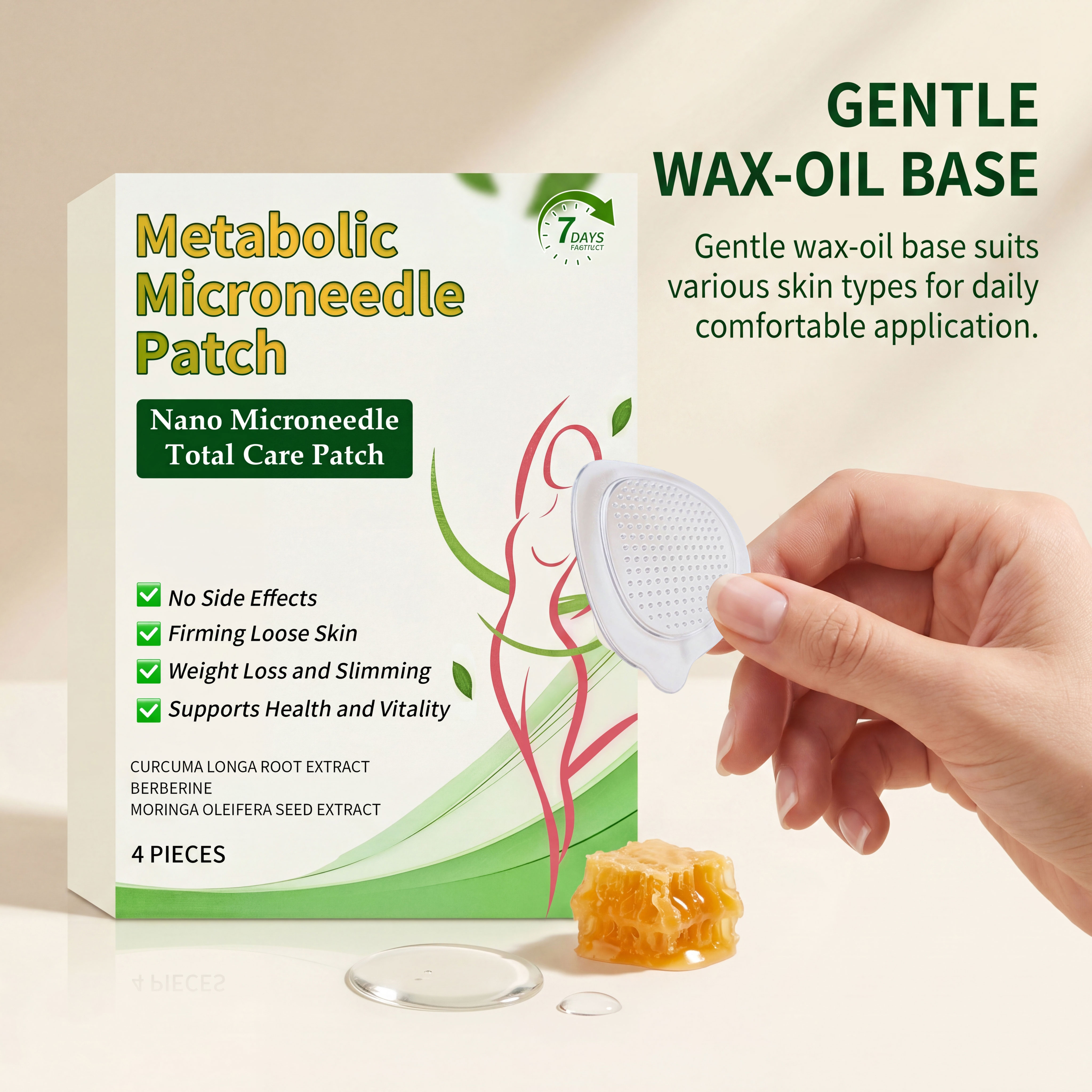 Body Care Patch Turmeric Plant Extract Slim Figure Shaping Skin Friendly Comfort Care Patch