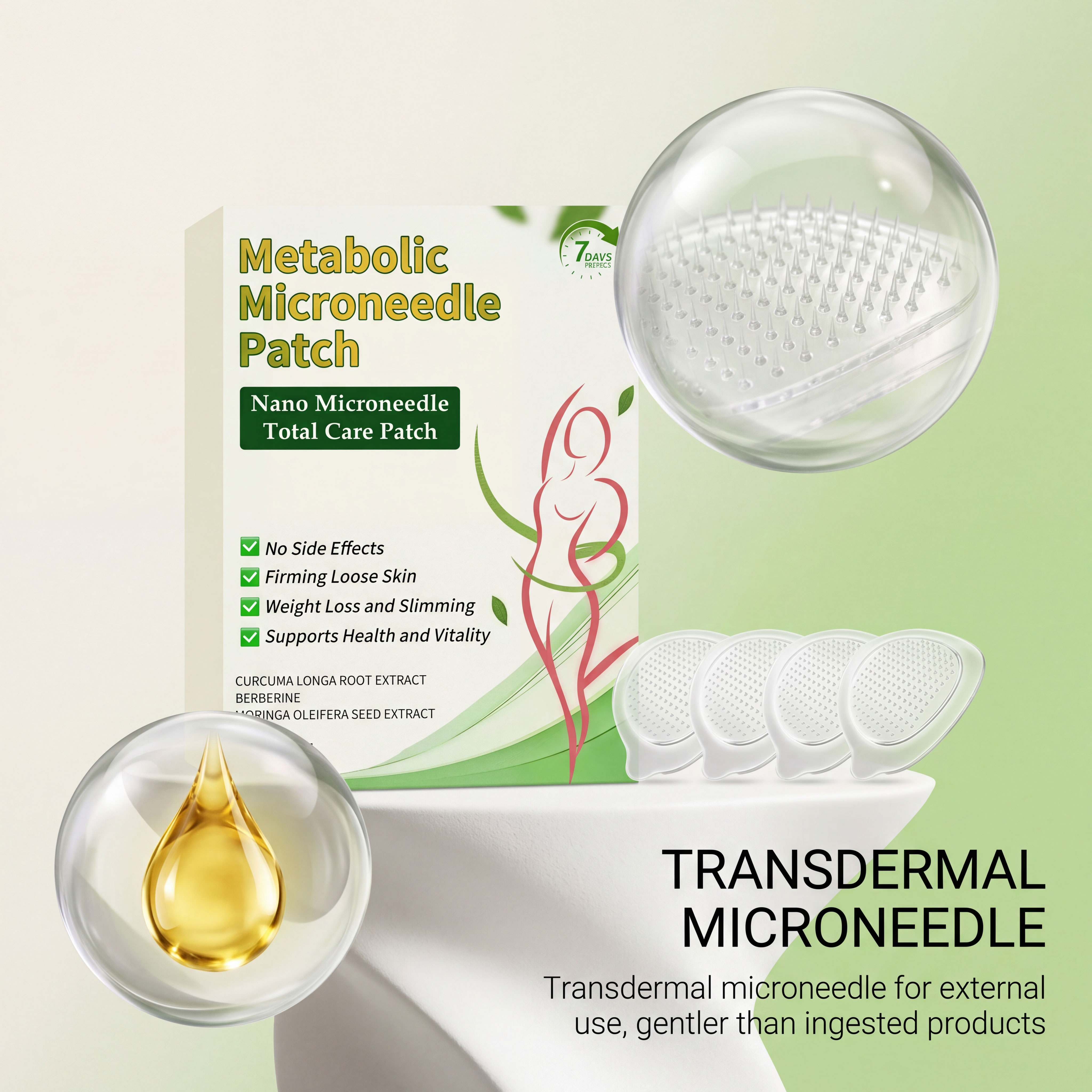 Body Care Patch Turmeric Plant Extract Slim Figure Shaping Skin Friendly Comfort Care Patch