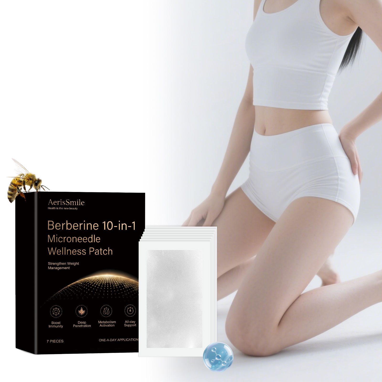 Body Slimming Microneedle Patch Mild Vitamin C E Deep Release Ingredients Convenient Instant Use Skin Maintenance