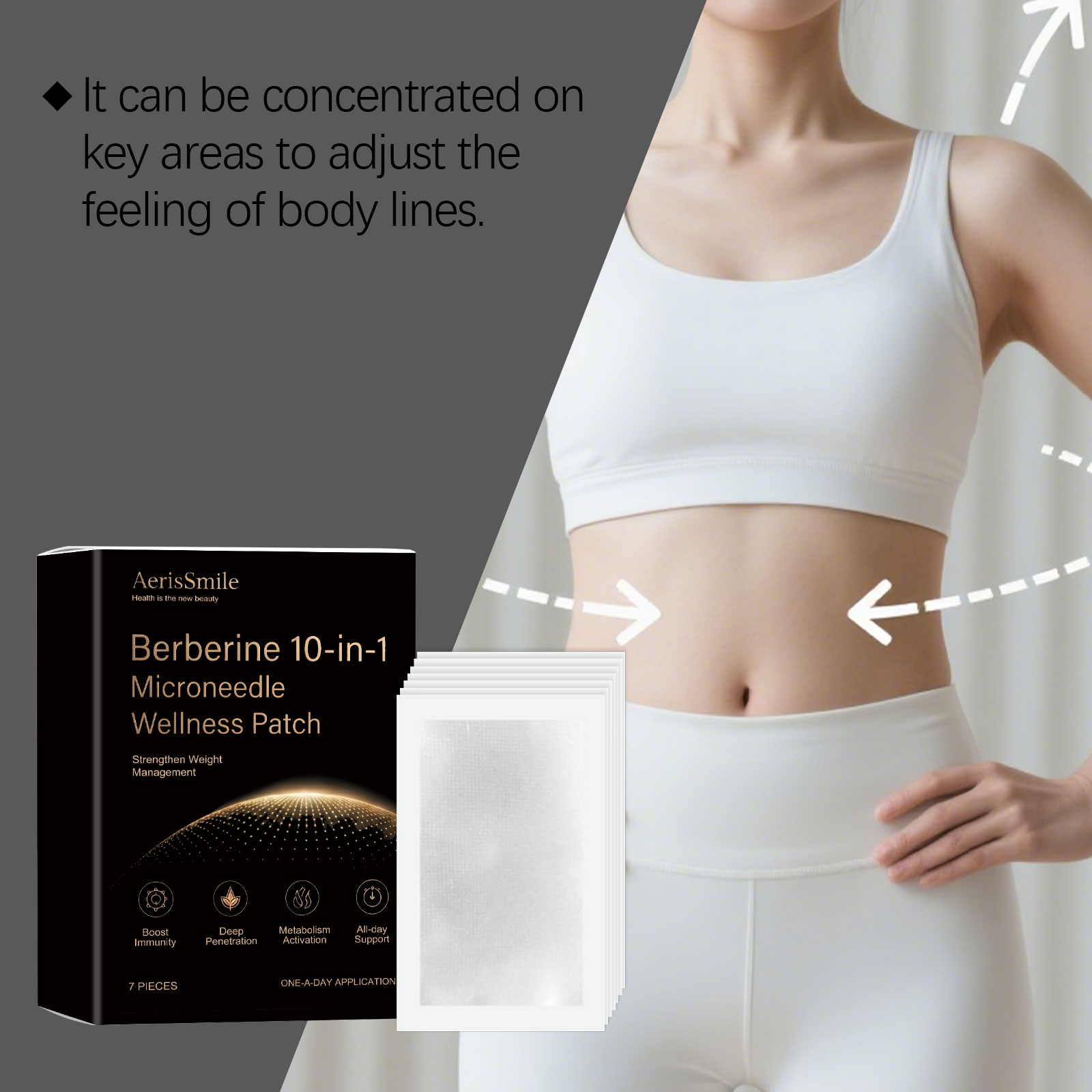 Body Slimming Microneedle Patch Mild Vitamin C E Deep Release Ingredients Convenient Instant Use Skin Maintenance