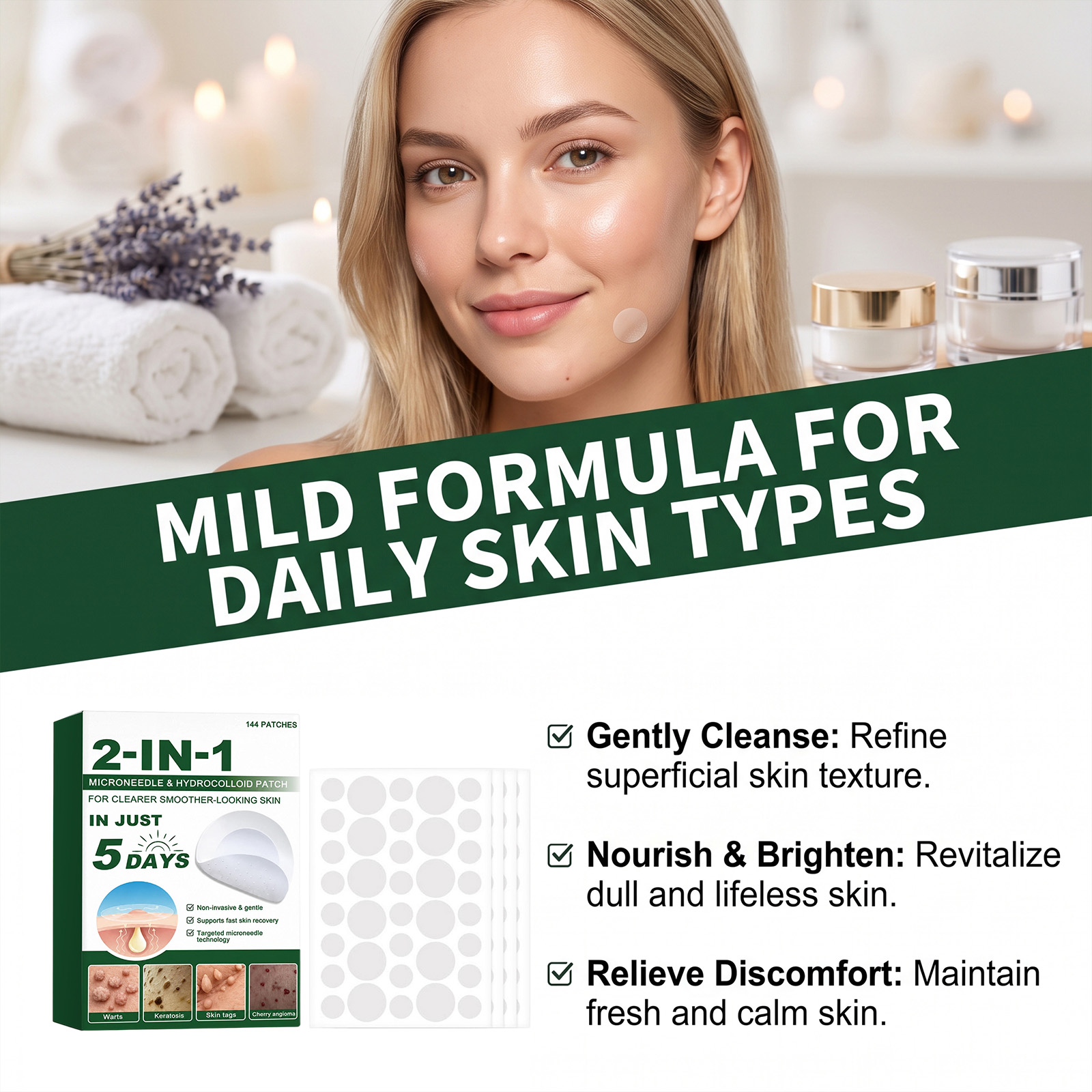 Skin Revitalizing Care Patch Soft Gentle Breathable Daily Body Skin Nourish Smooth Delicate Sheet