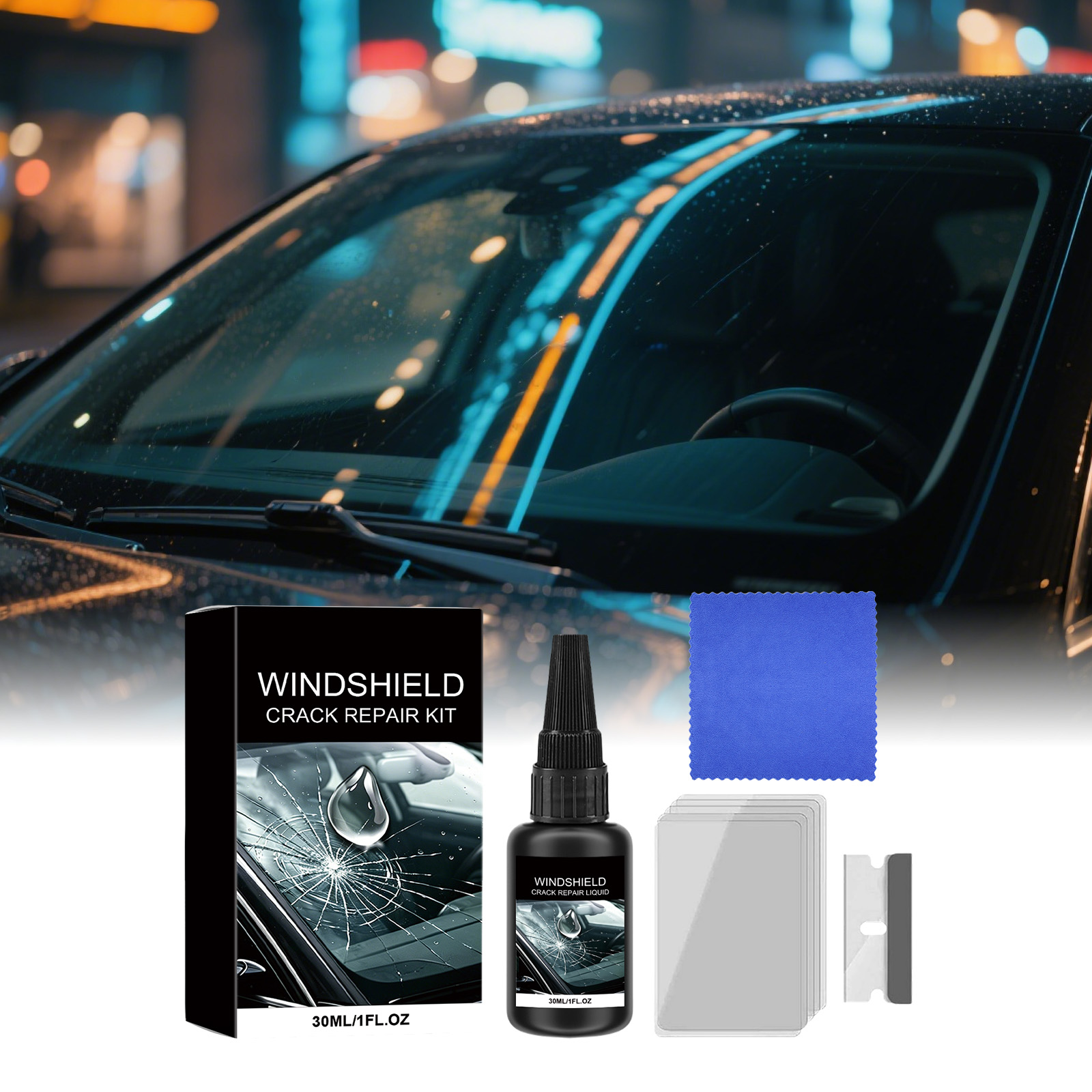 Windshield Crack Repair Kit For Automotive Front Windshield Household Convenient Operation Set For Vehicle Front Glass Surface