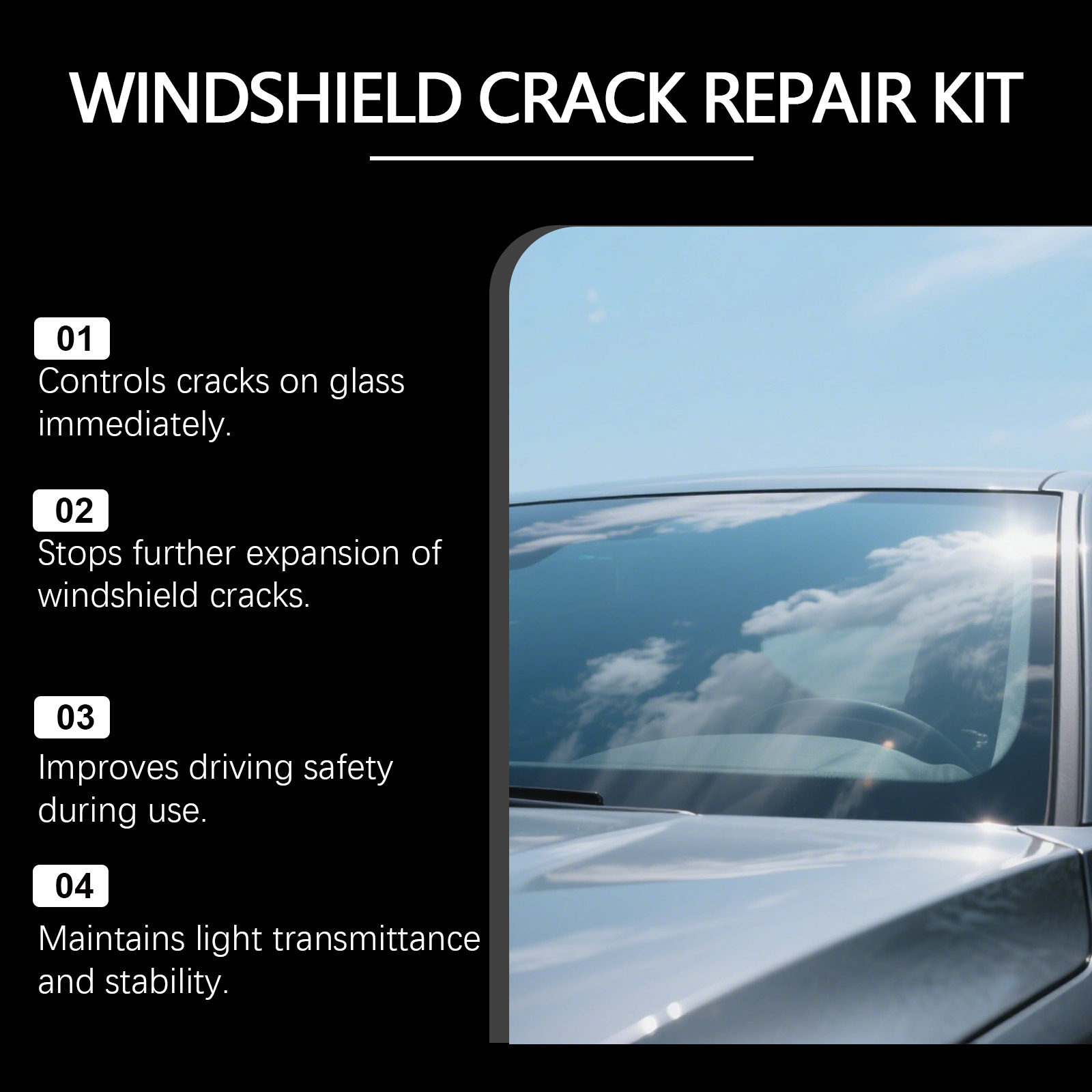 Windshield Crack Repair Kit For Automotive Front Windshield Household Convenient Operation Set For Vehicle Front Glass Surface