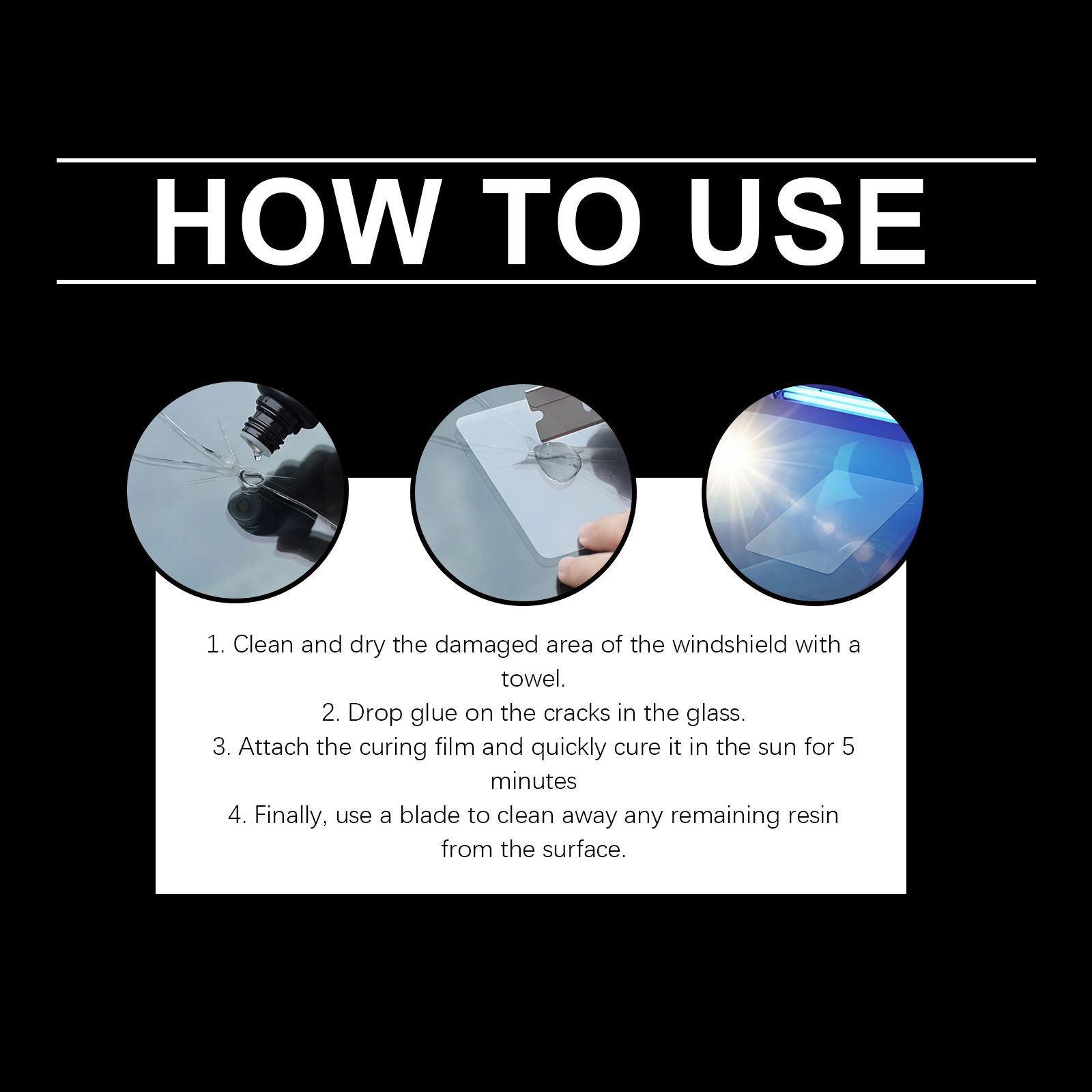 Windshield Crack Repair Kit For Automotive Front Windshield Household Convenient Operation Set For Vehicle Front Glass Surface