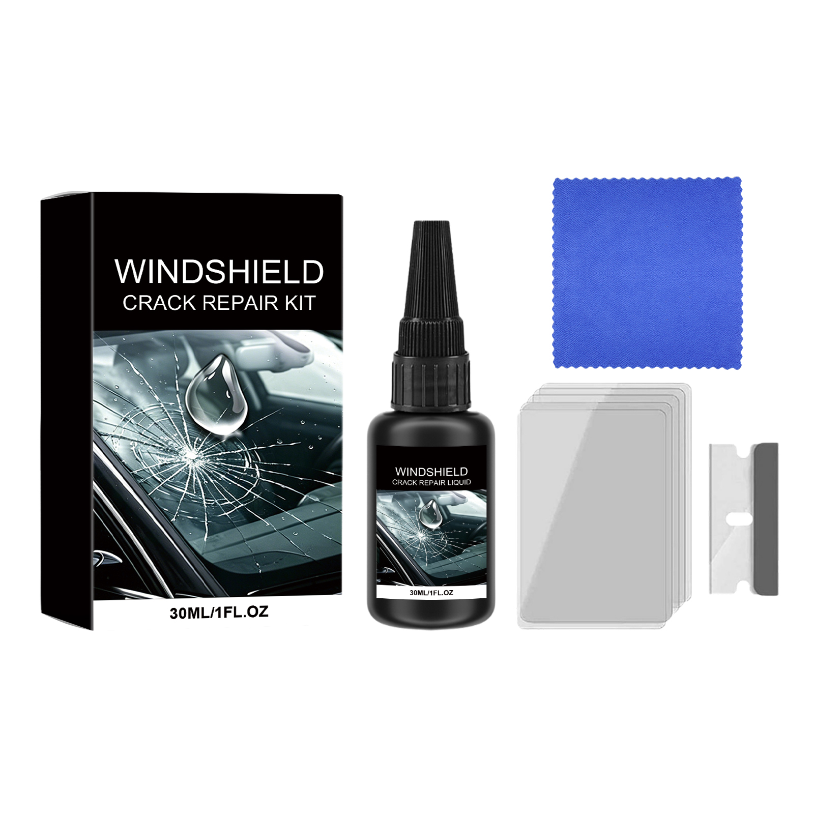 Windshield Crack Repair Kit For Automotive Front Windshield Household Convenient Operation Set For Vehicle Front Glass Surface