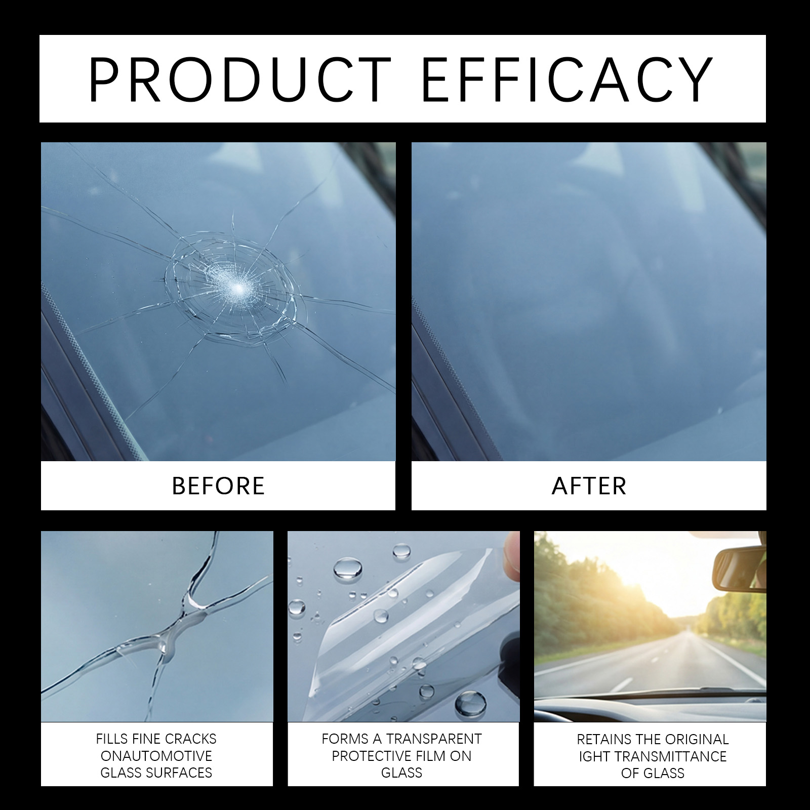 Windshield Crack Repair Kit For Automotive Front Windshield Household Convenient Operation Set For Vehicle Front Glass Surface