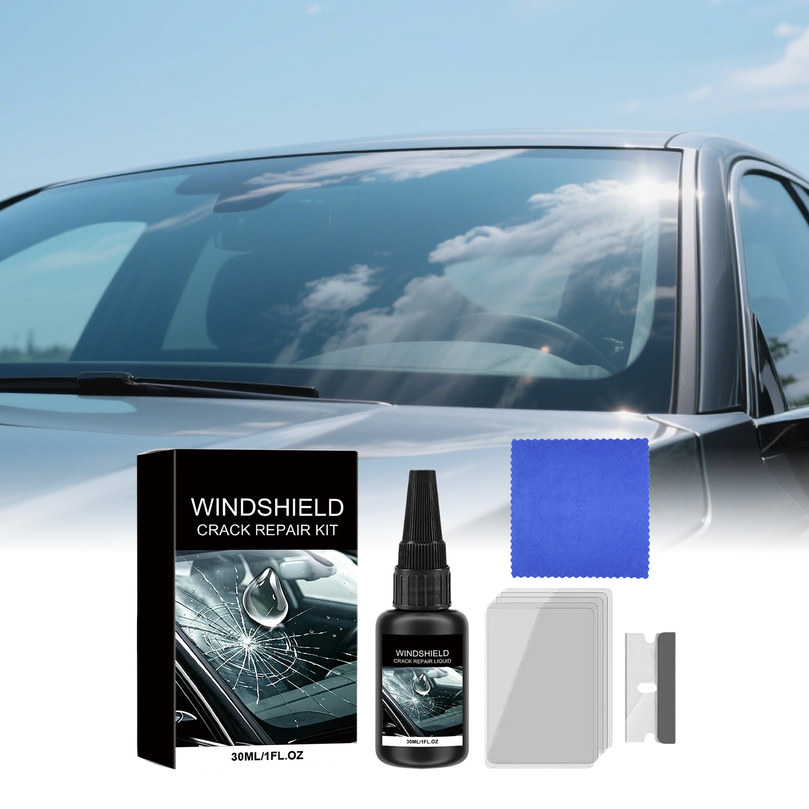 Windshield Crack Repair Kit For Automotive Front Windshield Household Convenient Operation Set For Vehicle Front Glass Surface