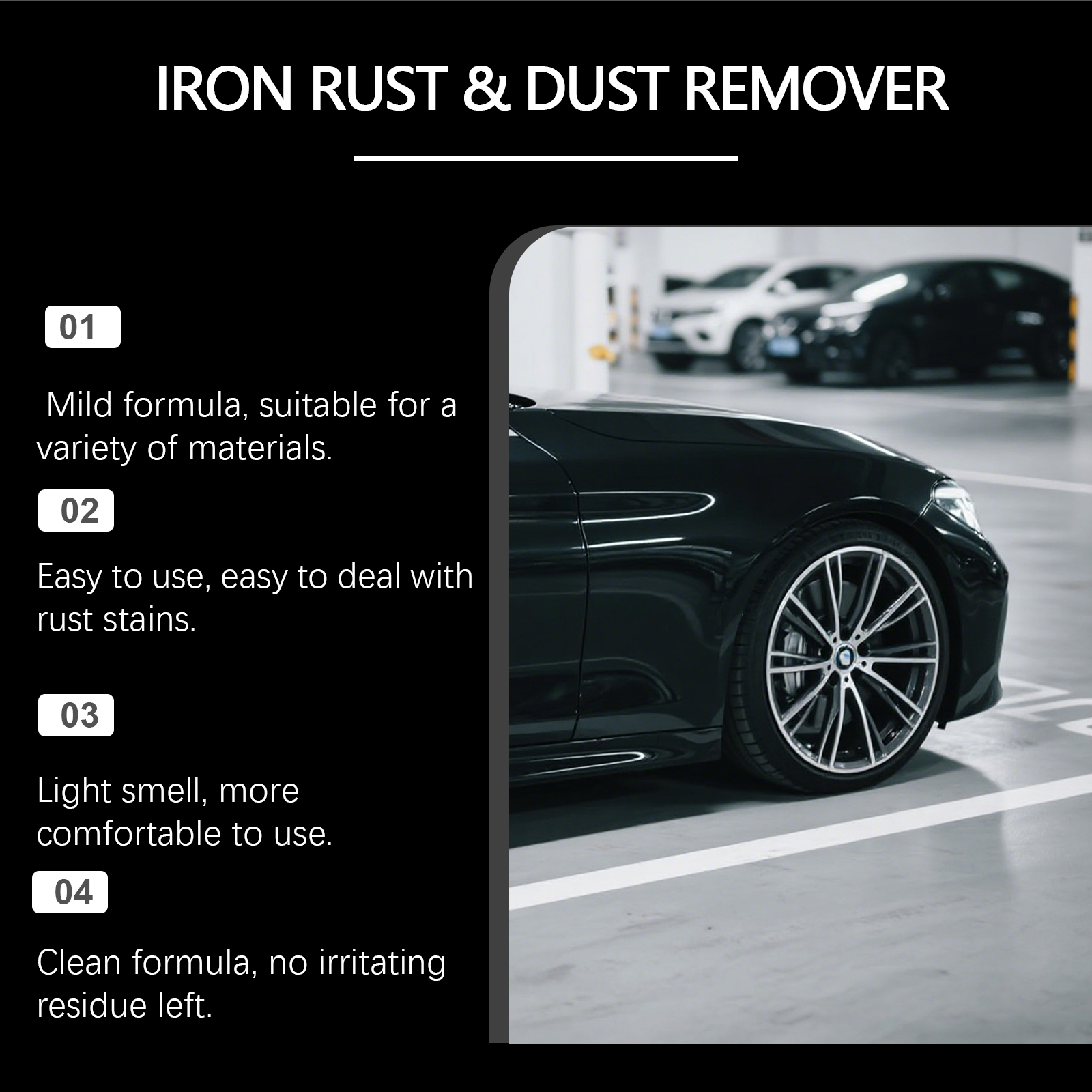 Wheel Rust Removal Spray Gently Cleans Metal Stains Preserves Surface Gloss For Various Vehicle Care