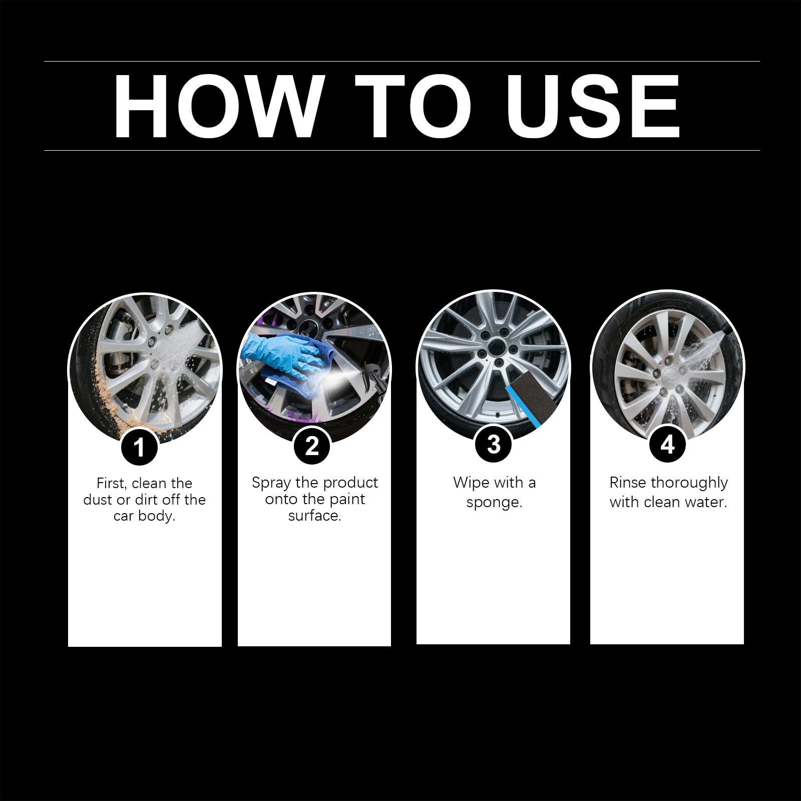 Wheel Rust Removal Spray Gently Cleans Metal Stains Preserves Surface Gloss For Various Vehicle Care
