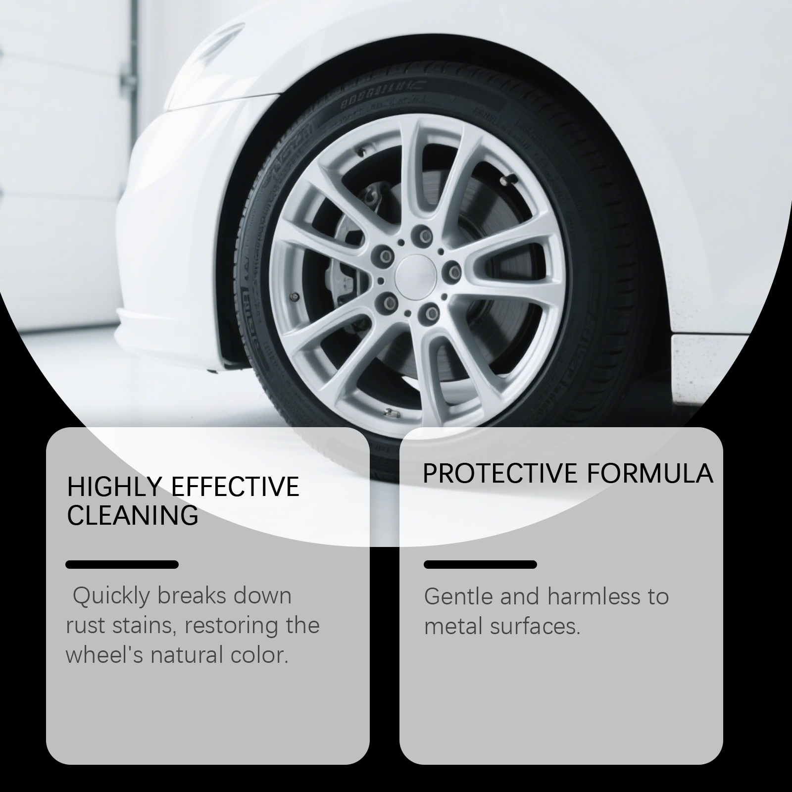 Wheel Rust Removal Spray Gently Cleans Metal Stains Preserves Surface Gloss For Various Vehicle Care