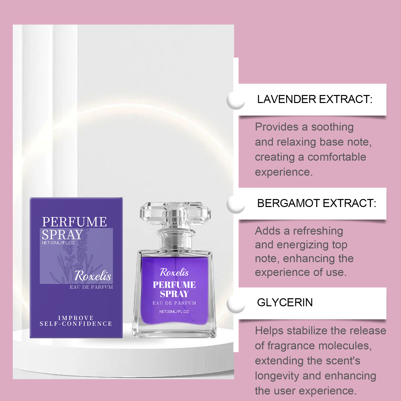 Charming Lavender Perfume Mild Natural Fresh Elegant Longlasting Portable Graceful Daily Fragrance Soft Delicate Aroma