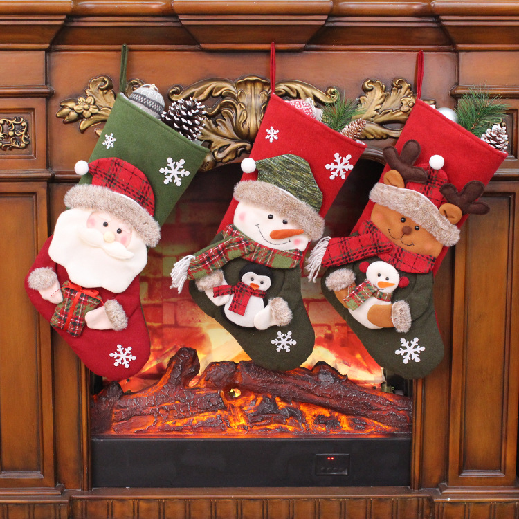 Christmas stockings Christmas Boot Gift Bags 50cm Stocking Ornaments for Tree Fireplace Wall Indoor Festive Display 3PCS
