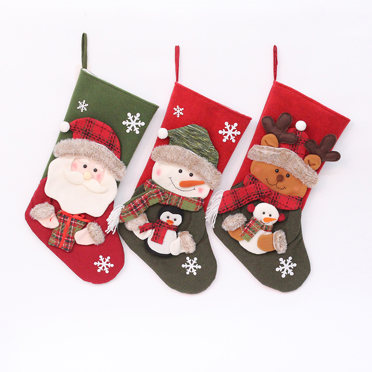 Christmas stockings Christmas Boot Gift Bags 50cm Stocking Ornaments for Tree Fireplace Wall Indoor Festive Display 3PCS