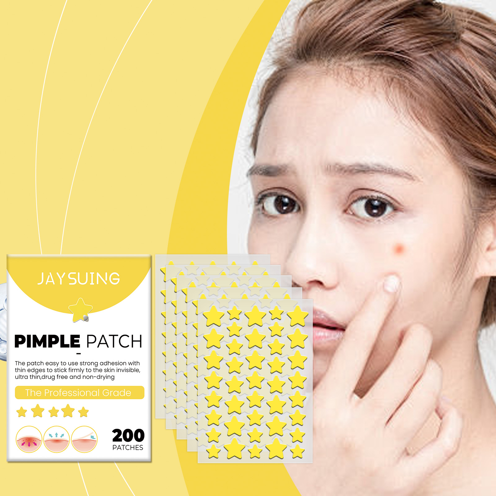 Star Shaped Facial Acne Patch Acne Clearing Skin Care Invisible Cover Facial Care Pimple