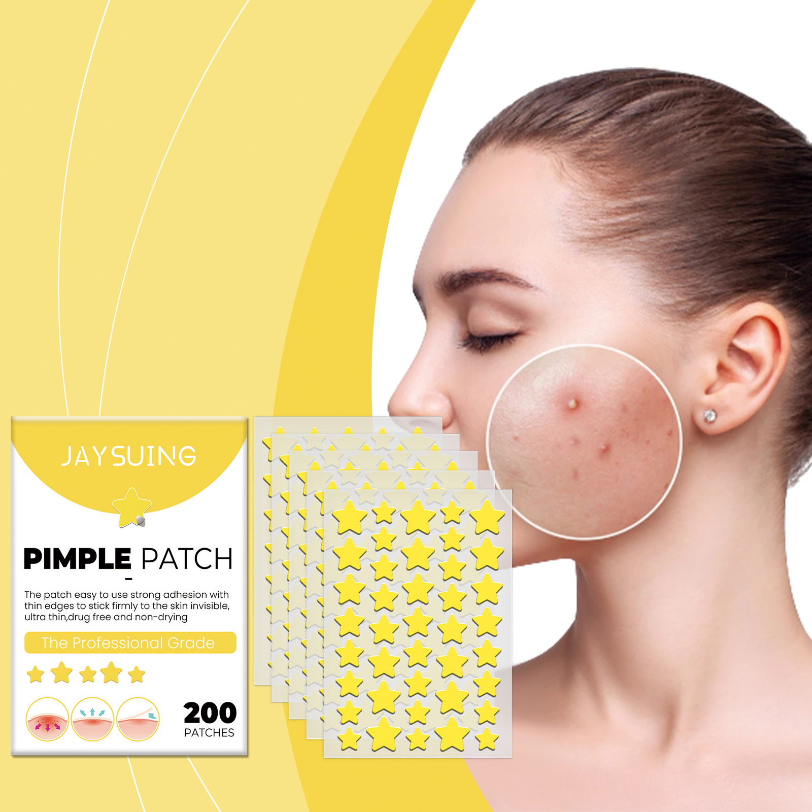 Star Shaped Facial Acne Patch Acne Clearing Skin Care Invisible Cover Facial Care Pimple