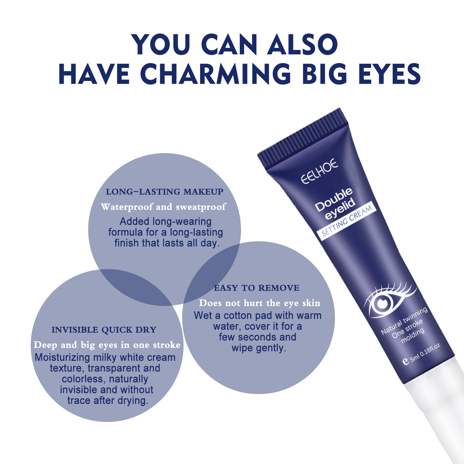 Eyelid Firming Cream Invisible Natural Fast Drying Waterproof Long Lasting For Double Eyelid Shaping Daily Makeup