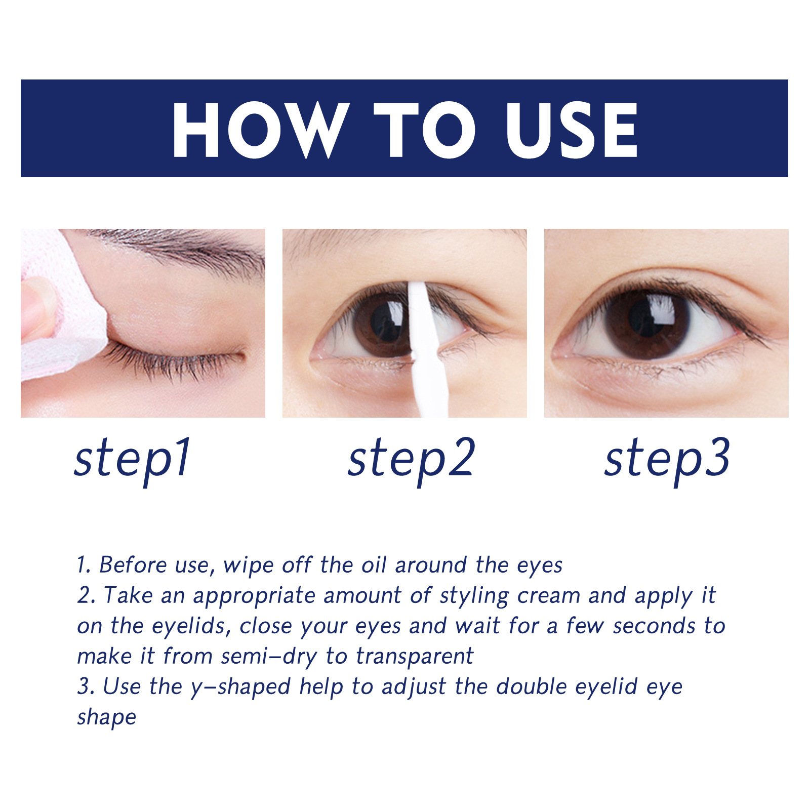 Eyelid Firming Cream Invisible Natural Fast Drying Waterproof Long Lasting For Double Eyelid Shaping Daily Makeup