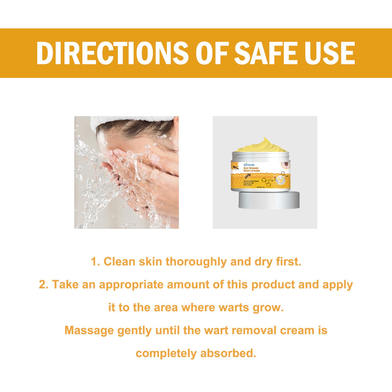 Bee Venom Skin Care Cream Gentle Cleansing For Skin Tags And Warts External Use