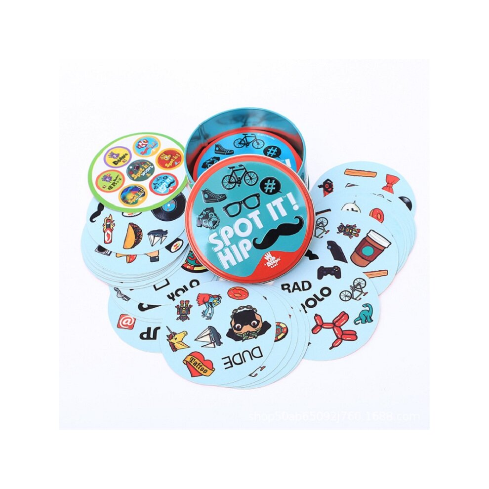 (Hip) Spot it Card Game Dobble Family Friend Party Game Fun 5 Games In 1 Kids