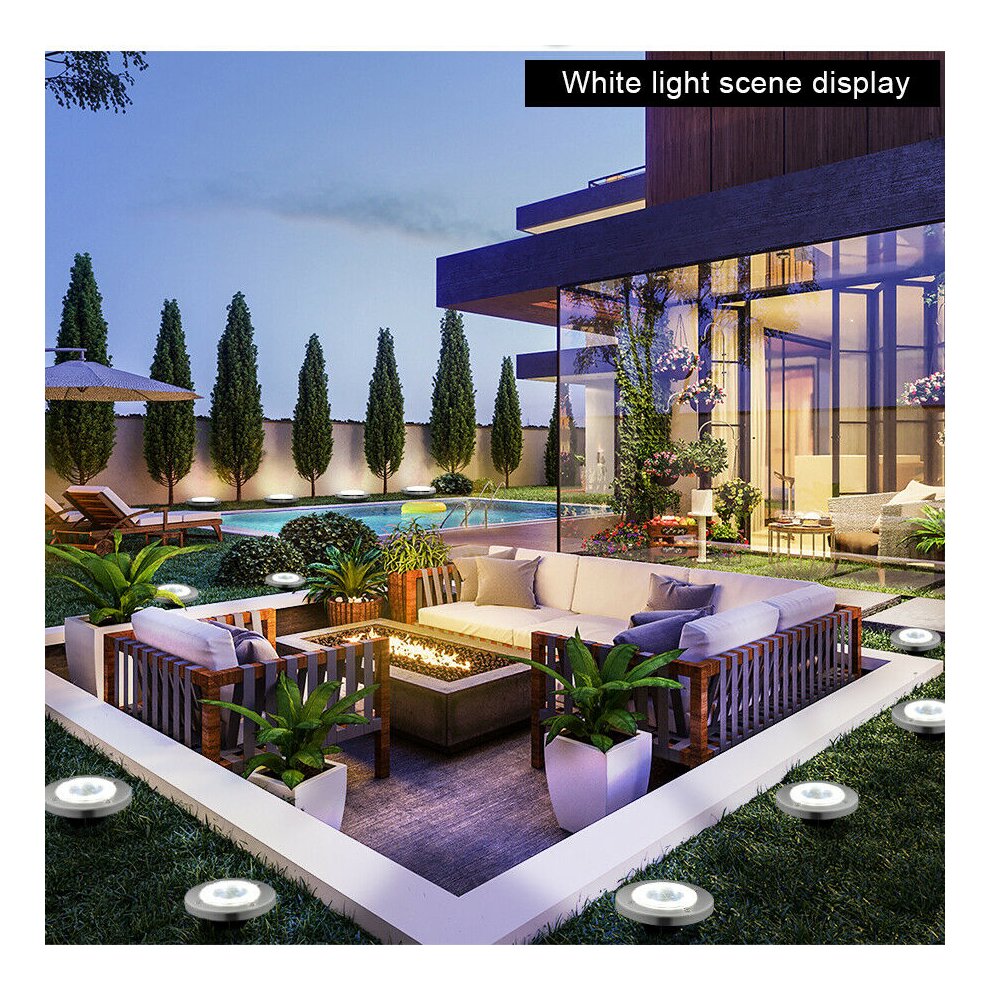 (Multicolor) 8 LED RGB Solar Lawn Yard Led Night Light Buried Solar Garden Light IP65 Wa