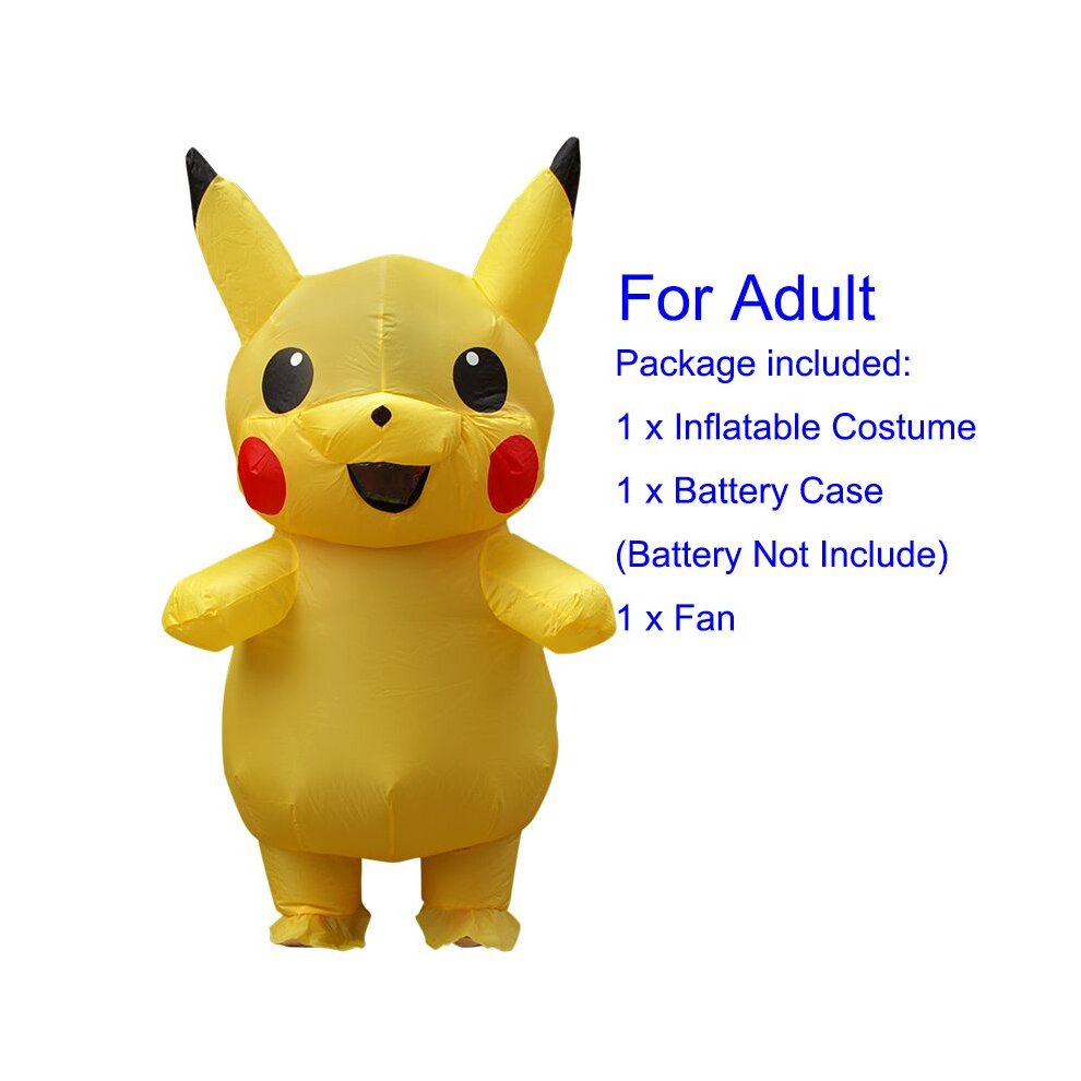 (For Adult(Height 150-190cm)) Pokemon Pikachu Inflatable Costume set for kids