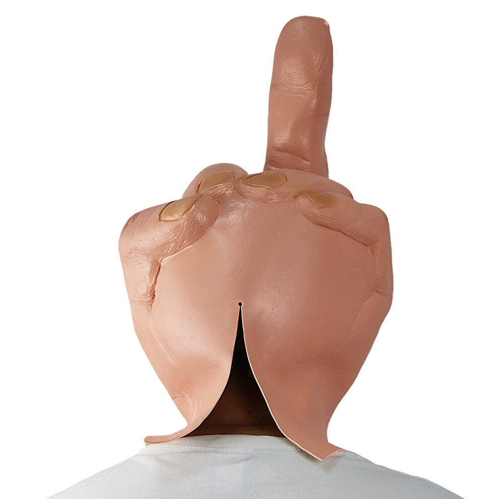 Middle Finger Halloween Full Head Mask Latex Scary Costume Party Cosplay Horror