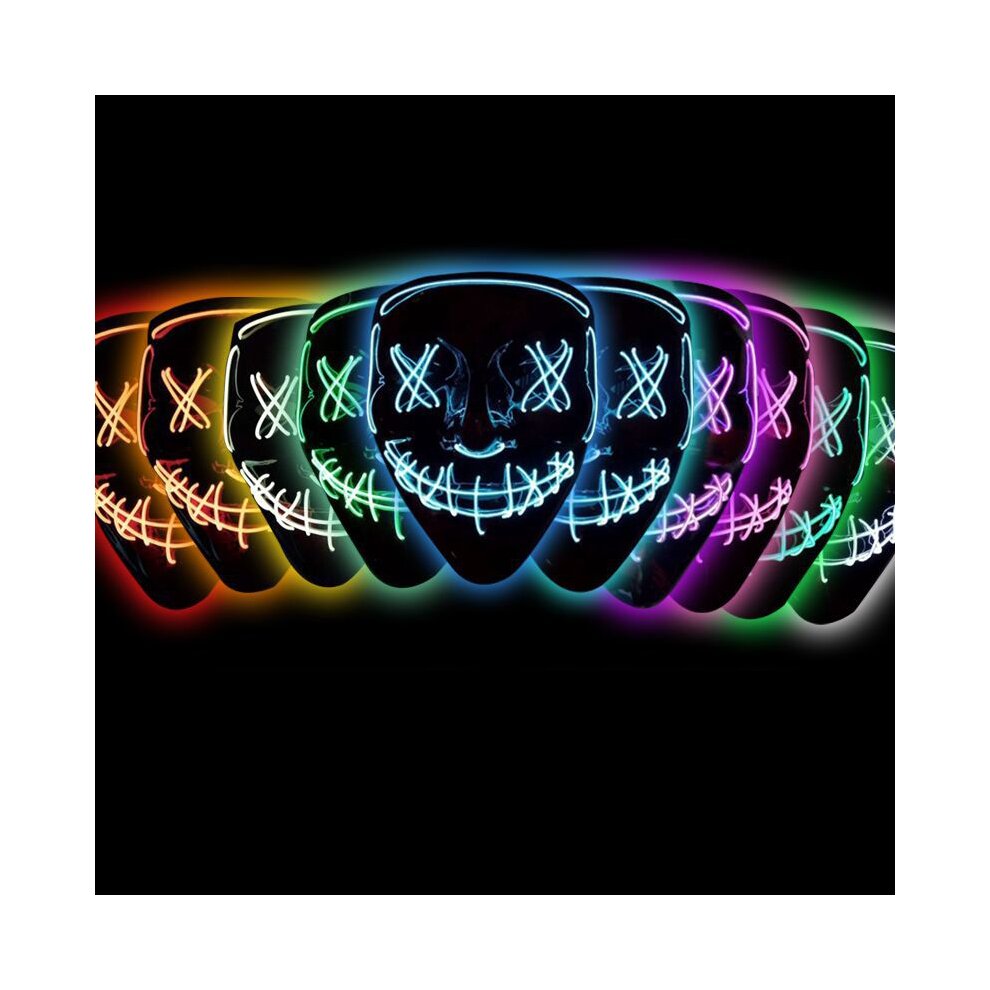 Halloween Mask LED 3 Light Up Modes for Cosplay Costumes Festival Carnival Masquerade Party Gifts for Kids Adult Men Women