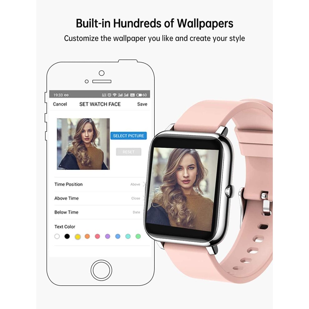 Smart Watch for Women Fitness Tracker Sports Watches with Blood Oxygen Blood Pressure Heart Rate Monitor Waterproof