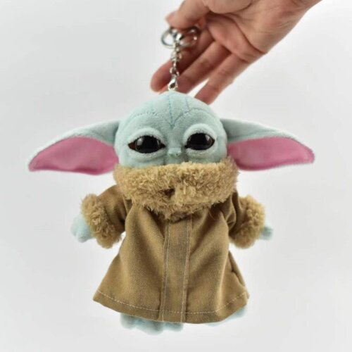(Blue 15cm) Baby Yoda Plush Doll Stuffed Toy Keychain Grogu Mandalorian Star Wars Jedi
