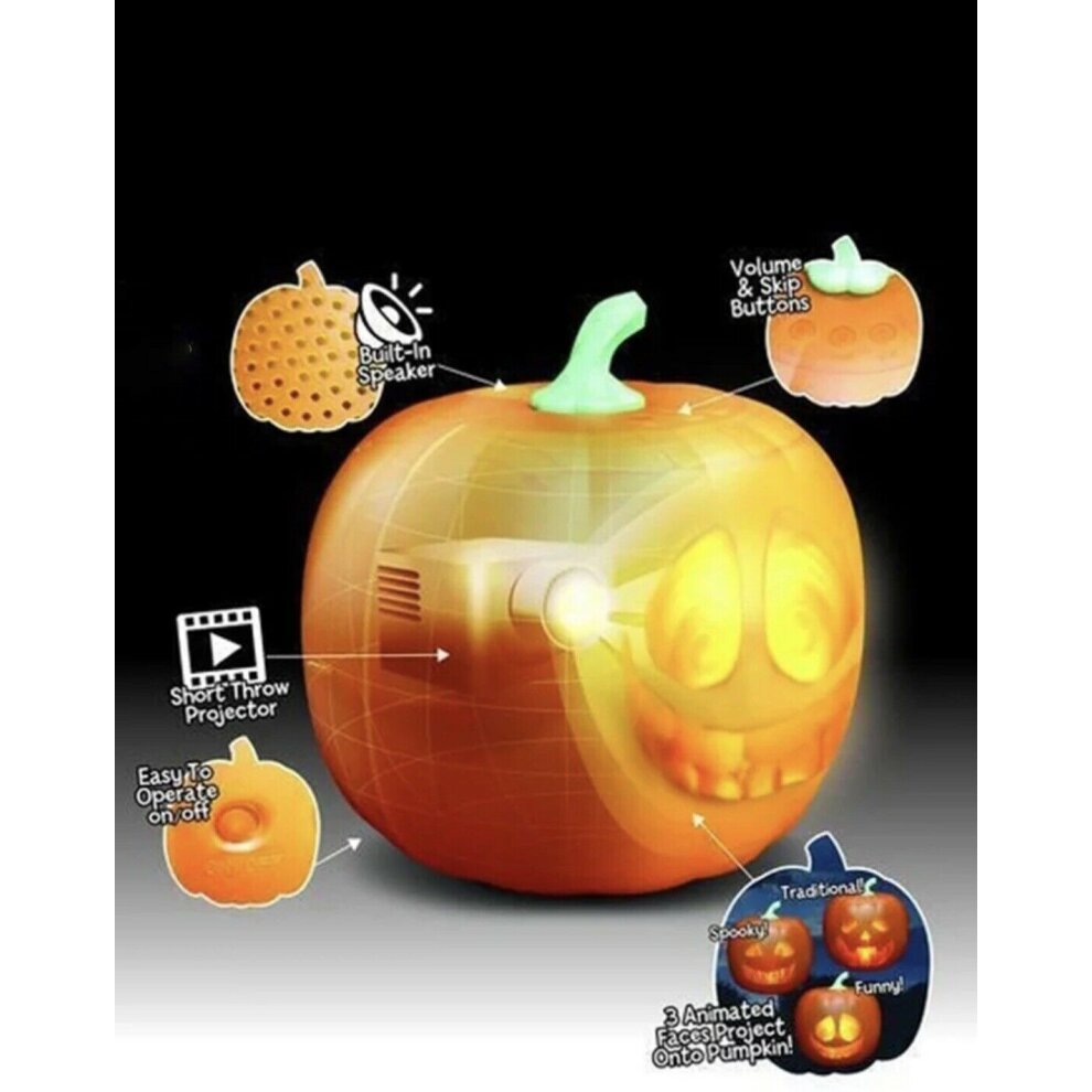 Animated Talking Pumpkin Halloween Party Scary Jabberin Jack Ghost