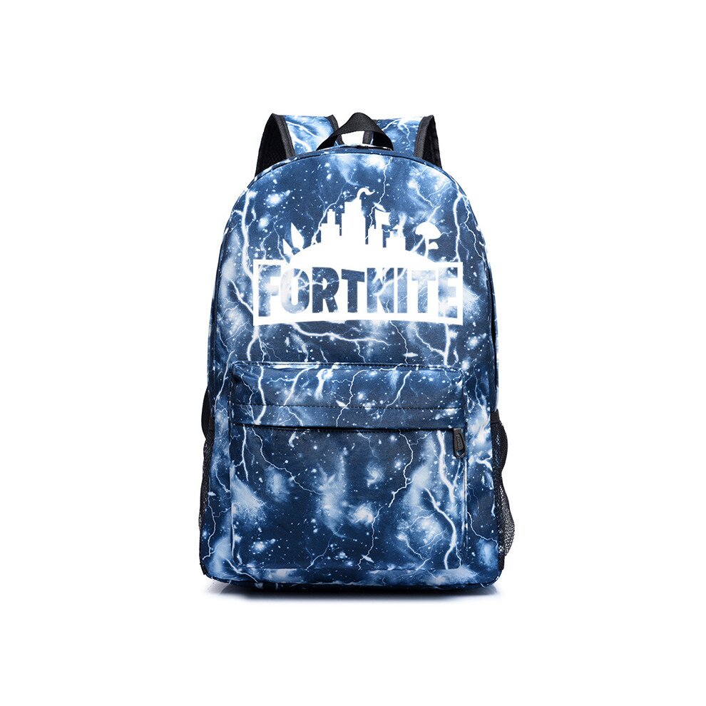 (Lighting Blue) FORTNITE Backpack Versatile Shoulder Bag Luminous School Travel Children